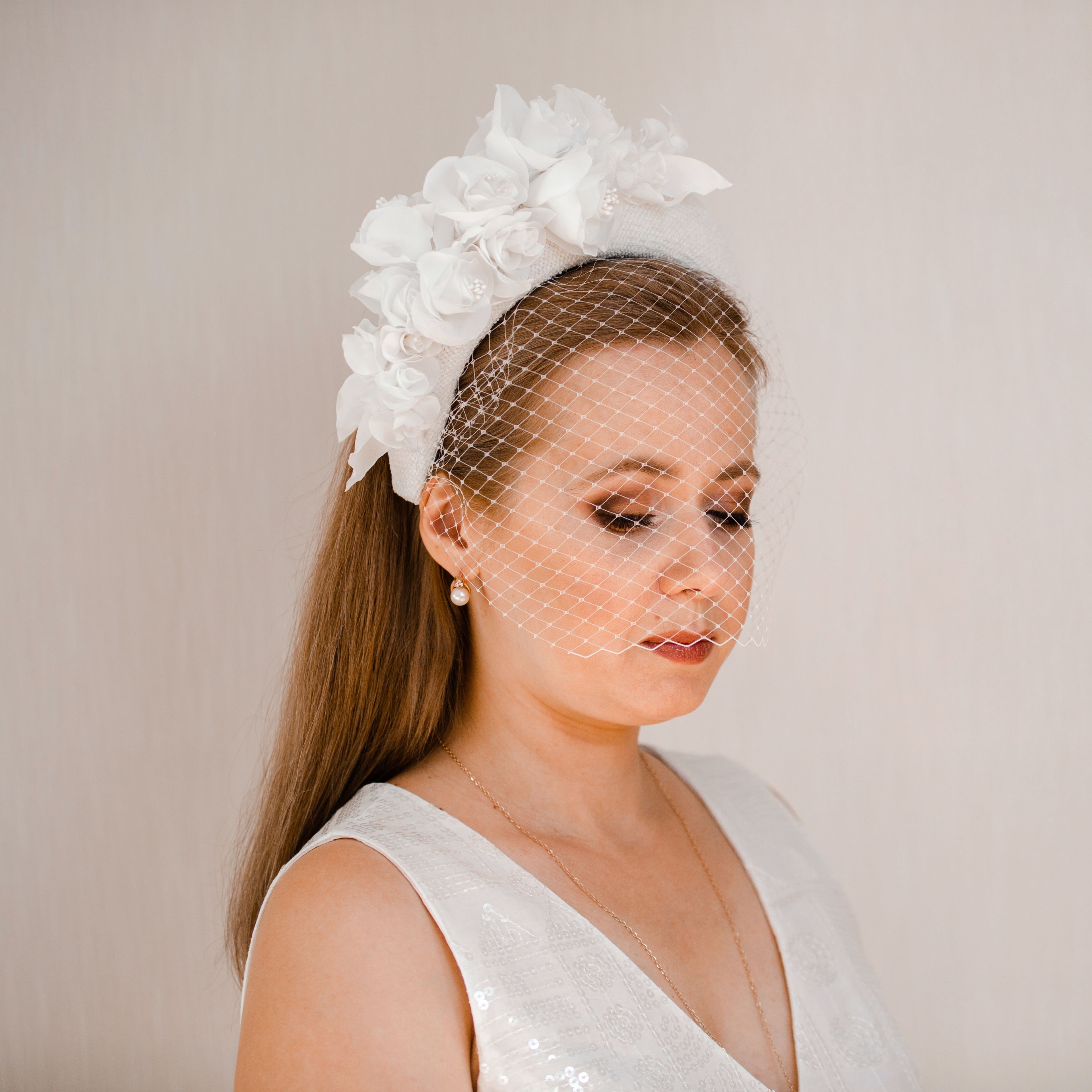 large bridal headpiece