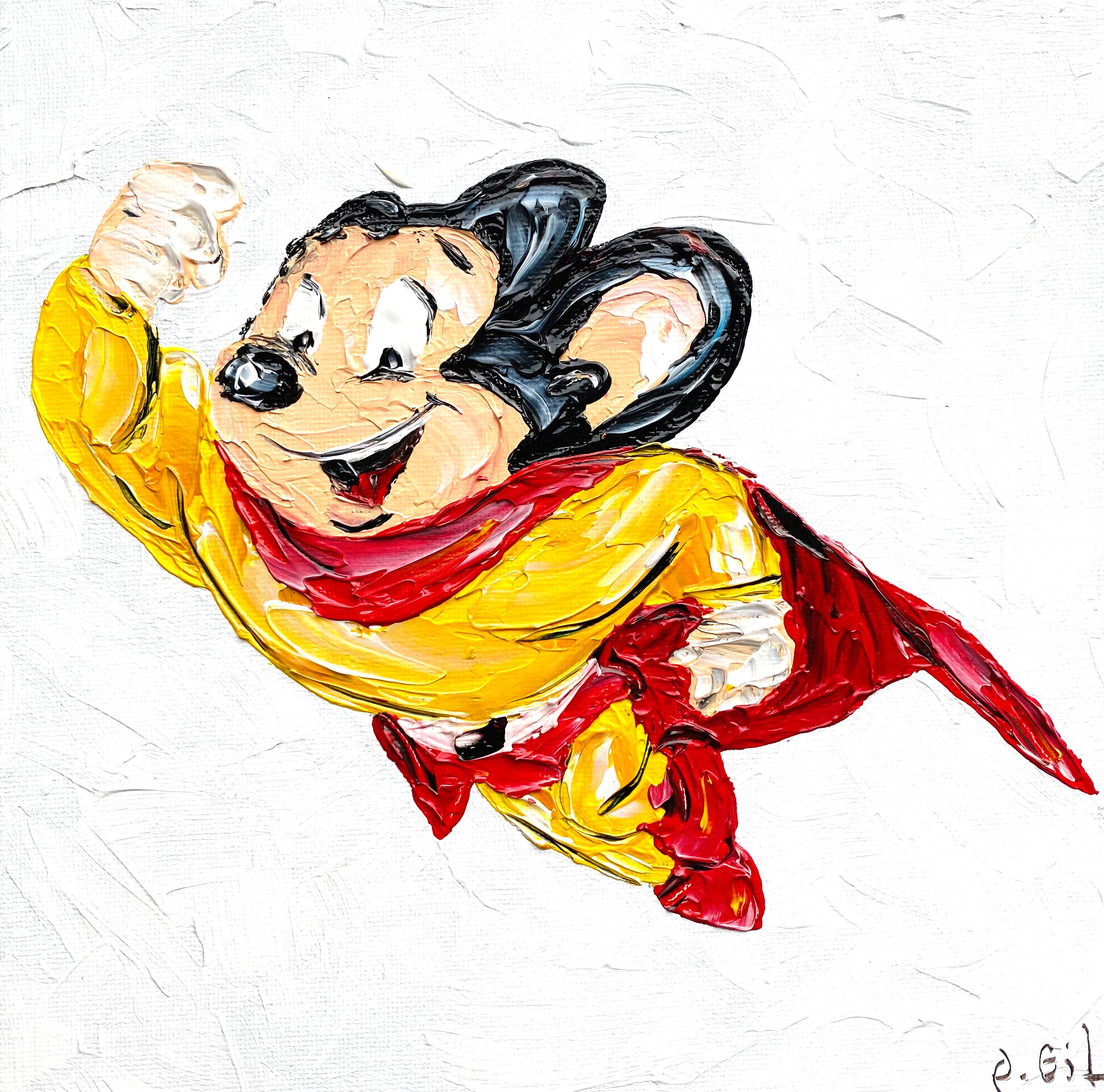 MightyÂMouse Wall Art / MightyÂMouse Painting / American animated Wall Art / Super Mouse painting / Original Painting / Pop Art Painting / Superhero Mouse Wall ArtÂ - 14x14 inches