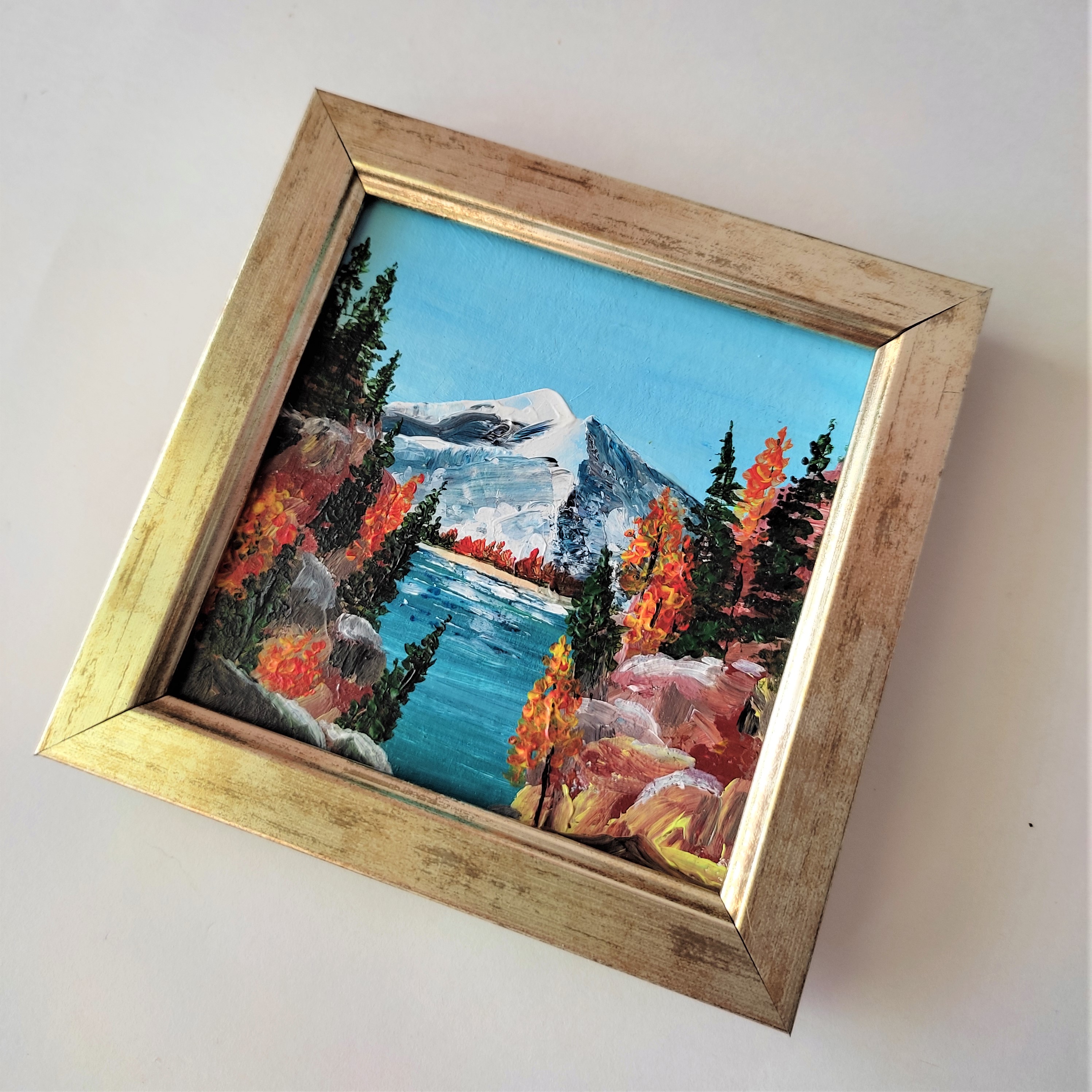 Mountain landscape Original painting Framed wall art Mountai - Inspire ...