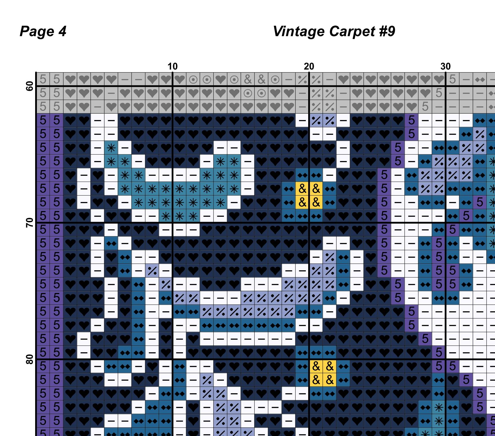 Carpet Antique Needlepoint Rug Cross Stitch Pattern PDF