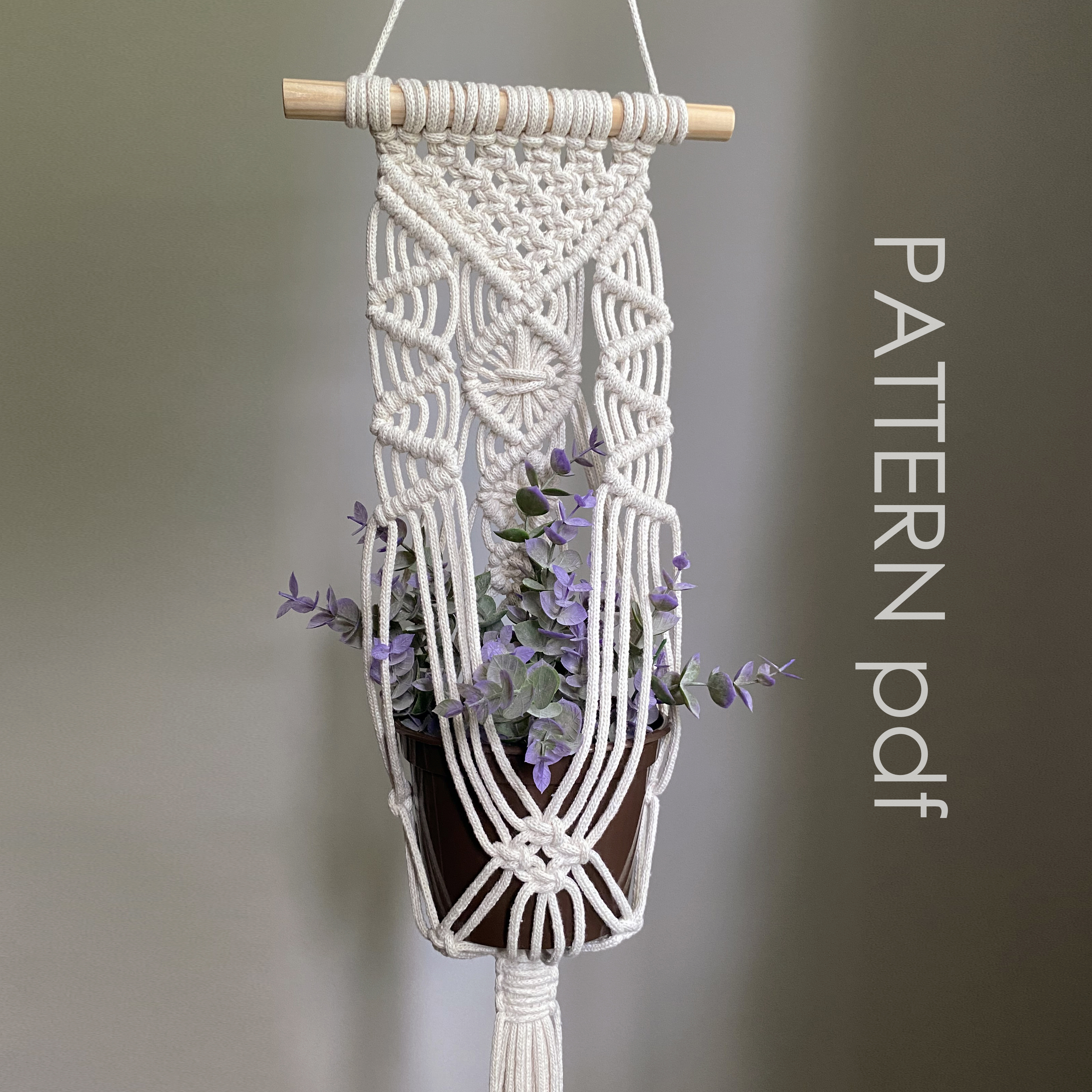 Macrame Plant Hanger Pattern PDF, Boho Decor DIY Tutorial | Inspire Uplift