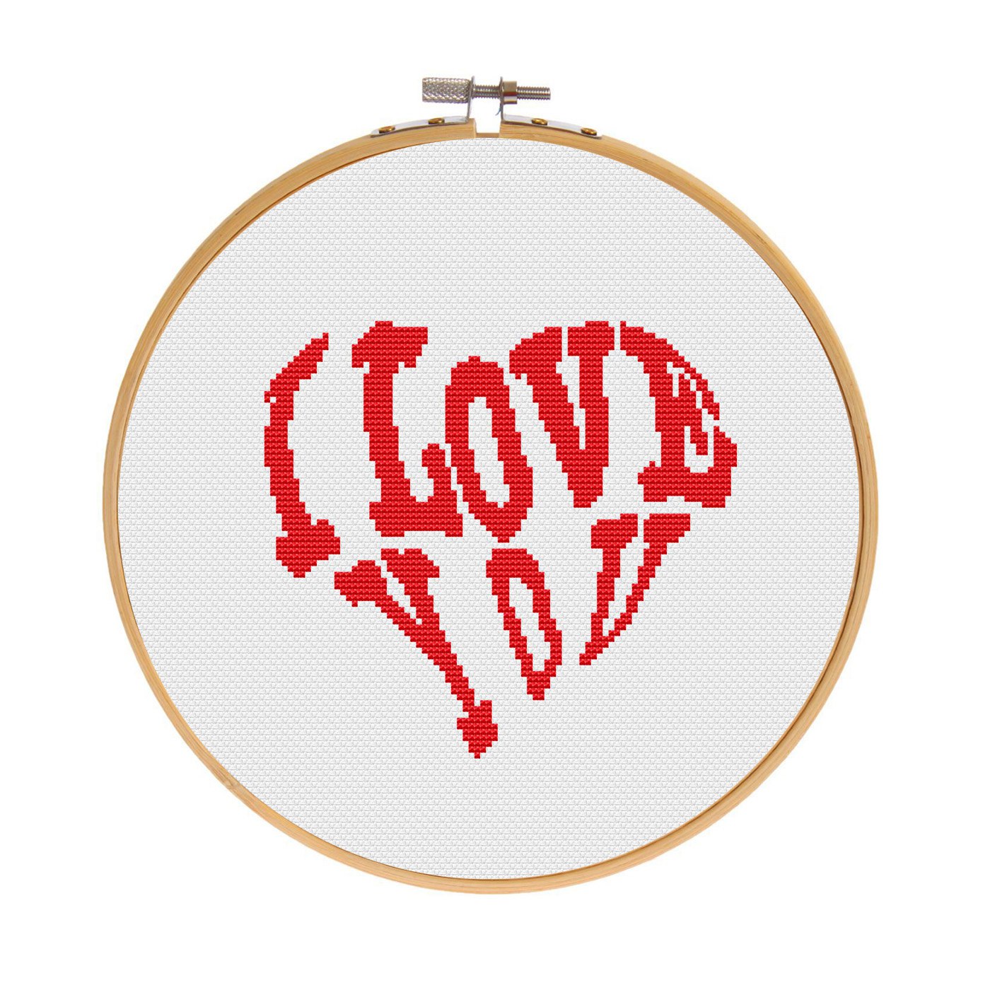 I love you cross stitch pattern PDF, Love embroidery design Inspire