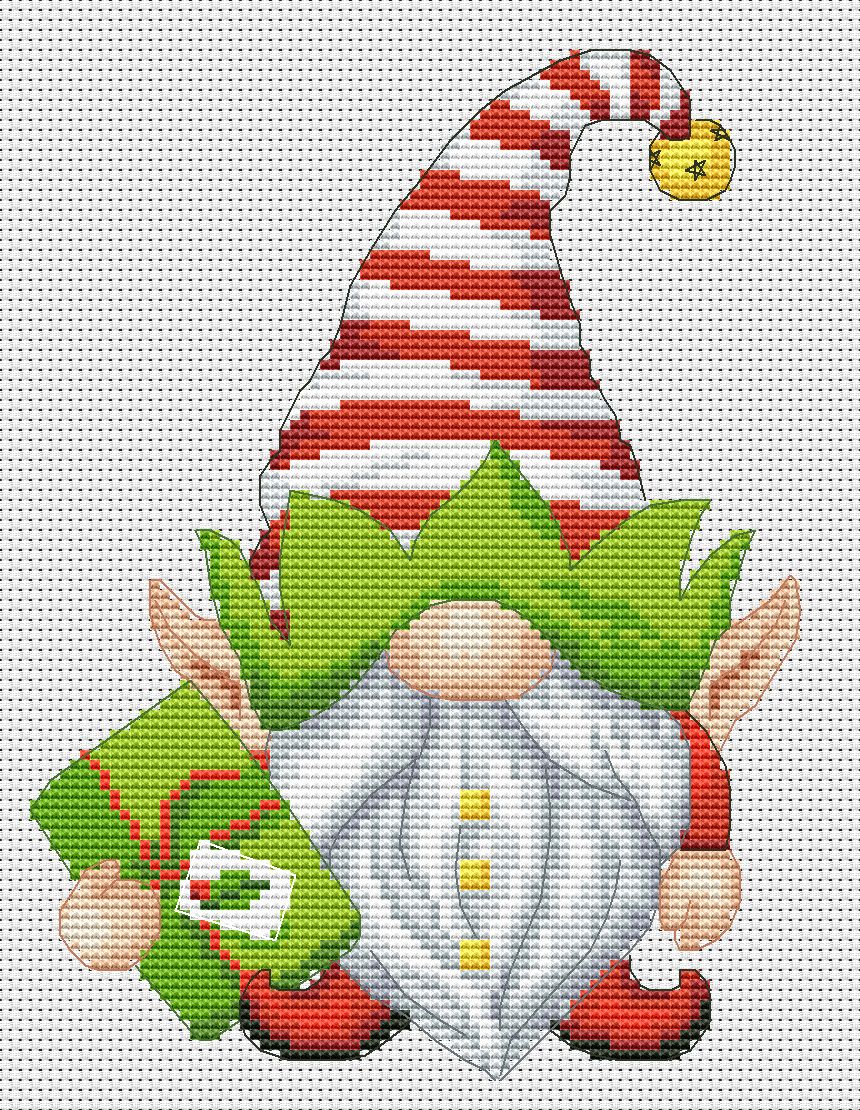 Christmas elf, Cross stitch pattern, Christmas cross stitch, Inspire Uplift