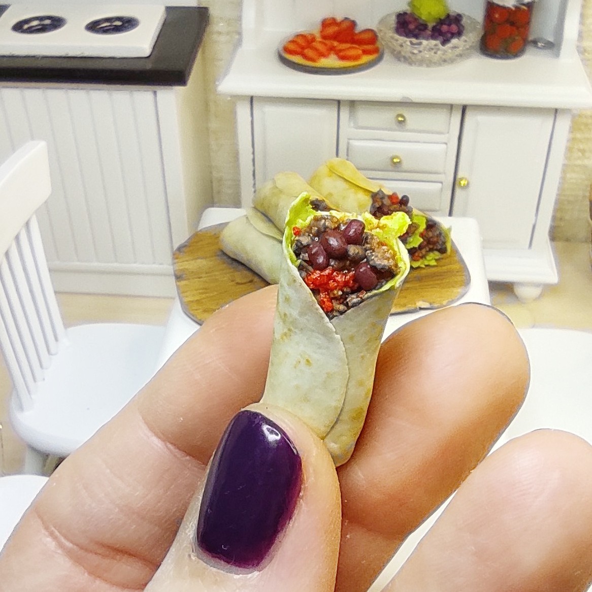 Burrito for dollhous Polymer clay Fast Food for dolls mi Inspire Uplift