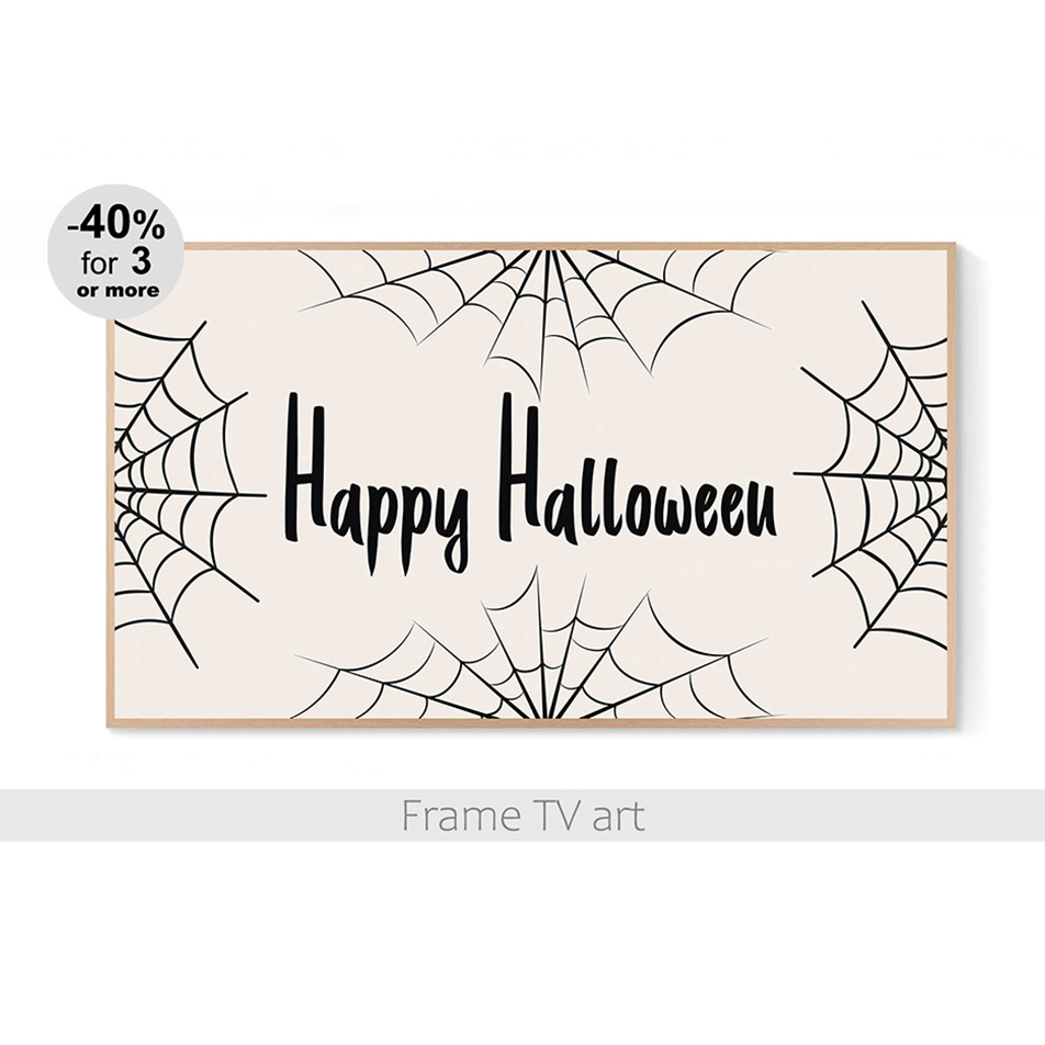 Samsung Frame TV Art Halloween, Beige Frame TV Art, Frame tv - Inspire