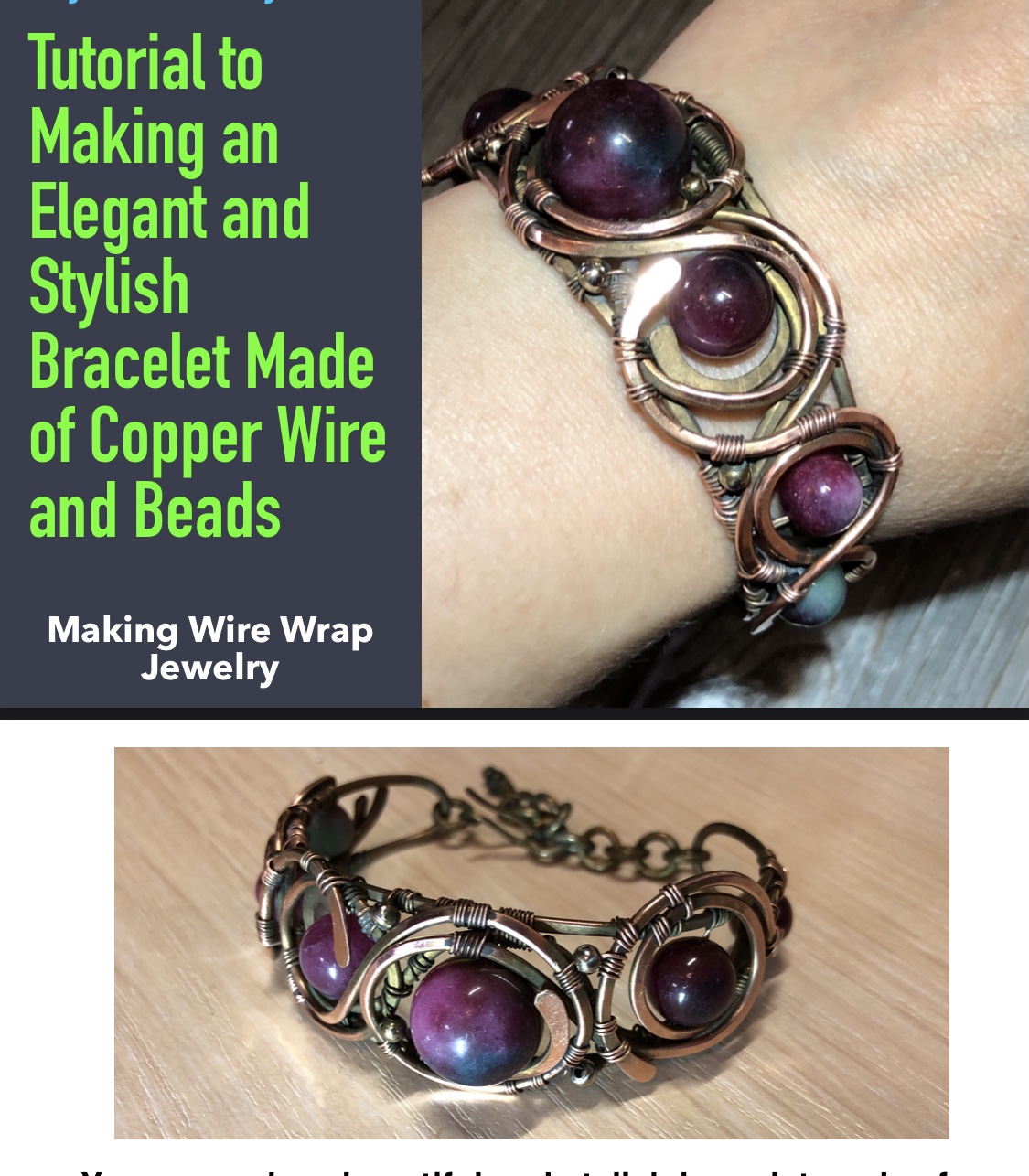 Wire wrap copper bracelet tutorial Inspire Uplift