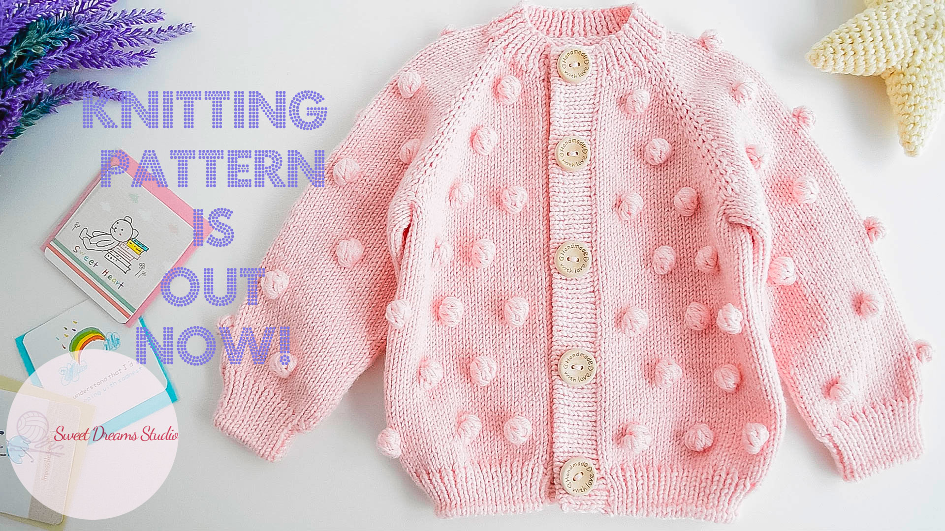 KNITTING PATTERN PDF Baby Popcorn Cardigan "Polin"/ Popcorn Inspire Uplift