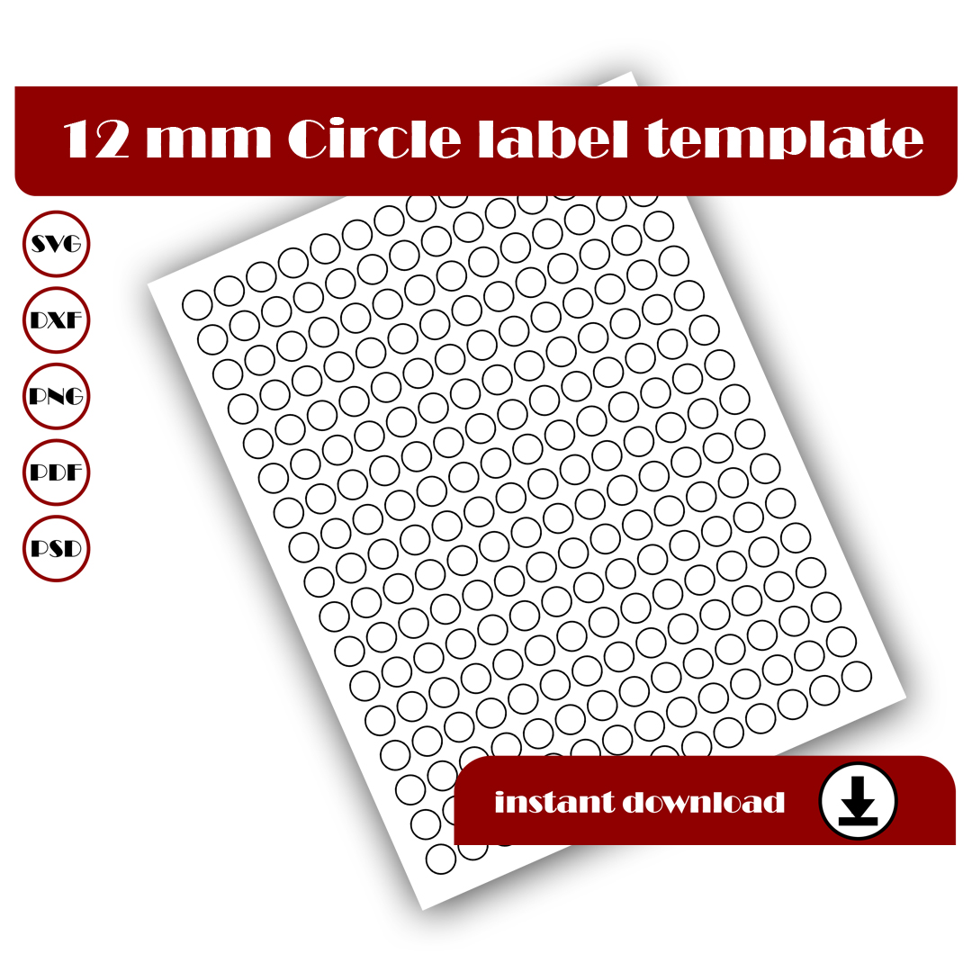 12mm Circle Template, Circle sticker template, Circle label | Inspire ...