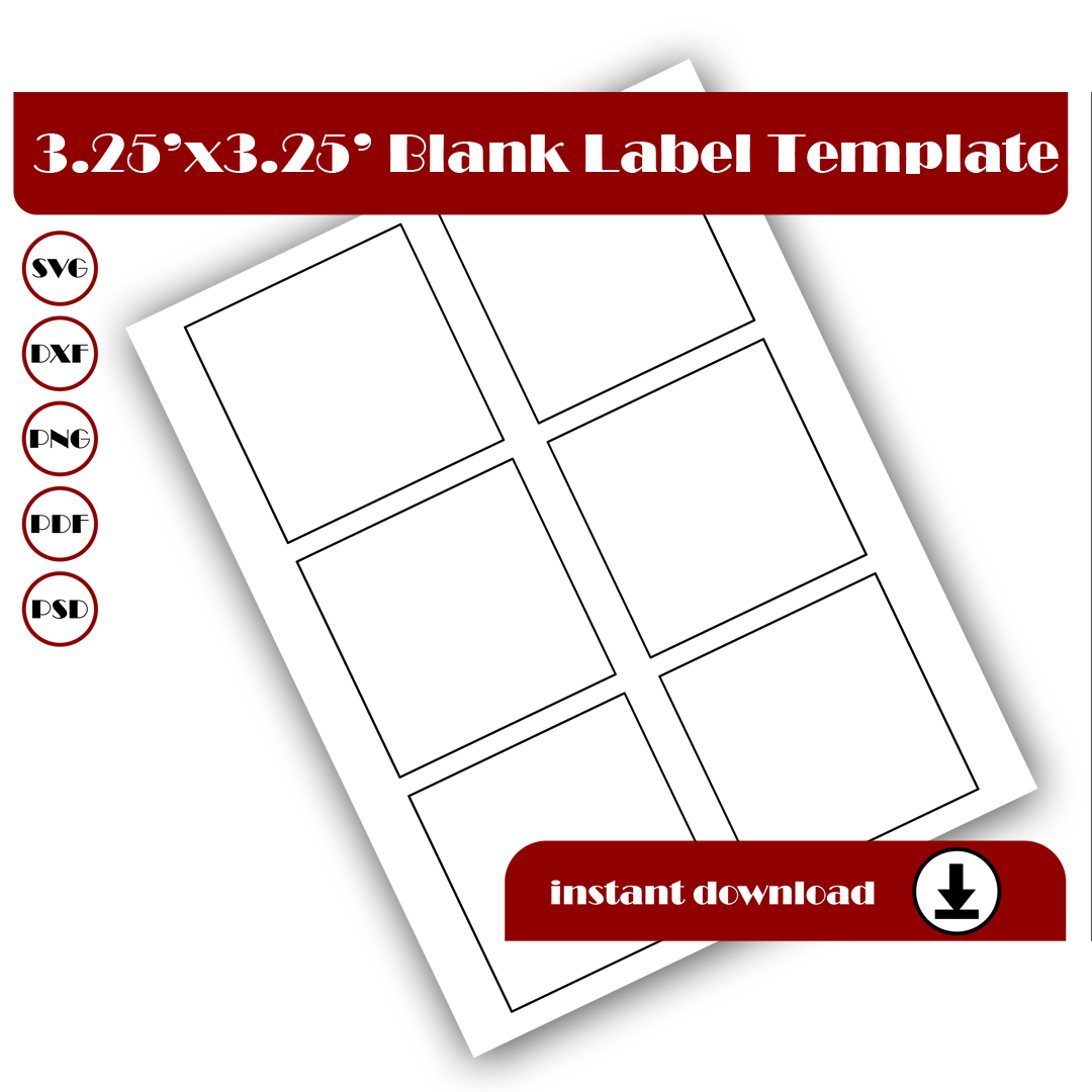 3.25 inch Square template, Square sticker template, Square l | Inspire ...