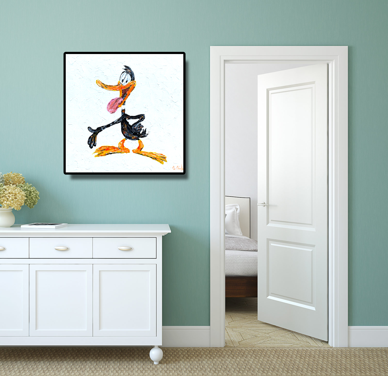 Daffy Duck Wall Art Print / Daffy Duck Print on paper / Daff - Inspire ...