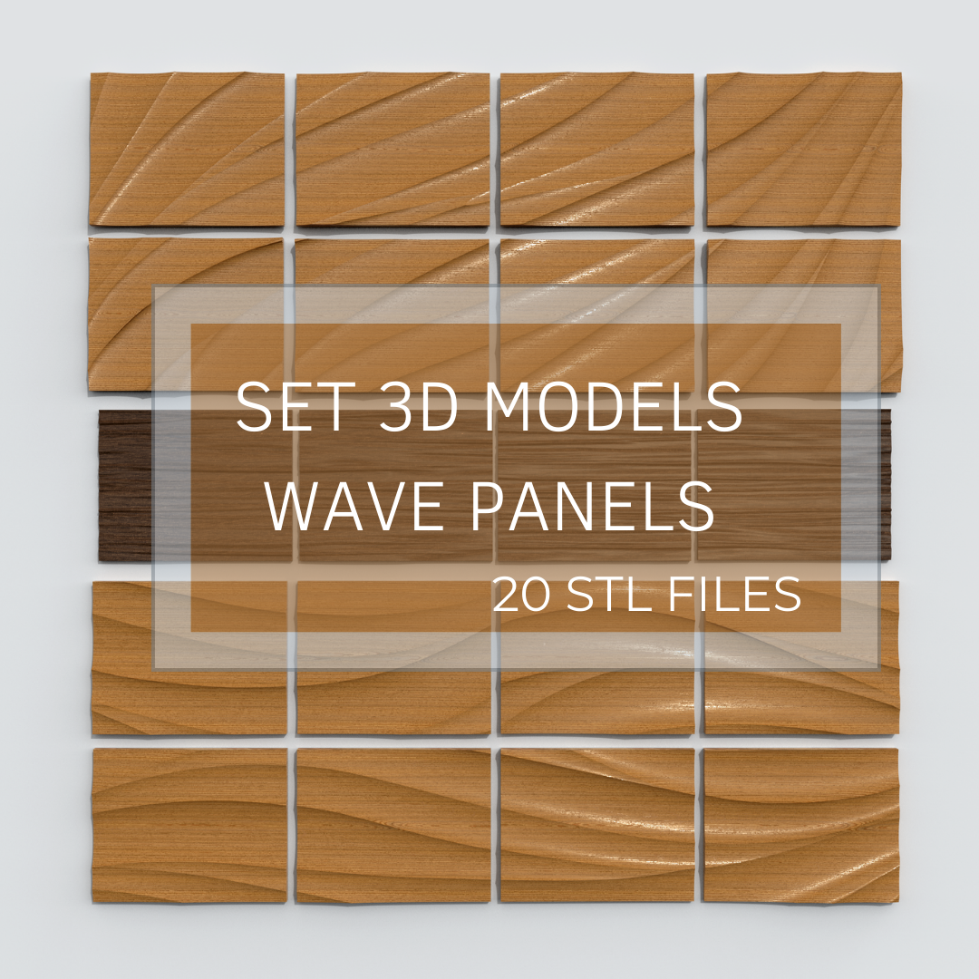 3D Model STL CNC Router file 3dprintable Wall Panel Waves - Inspire Uplift