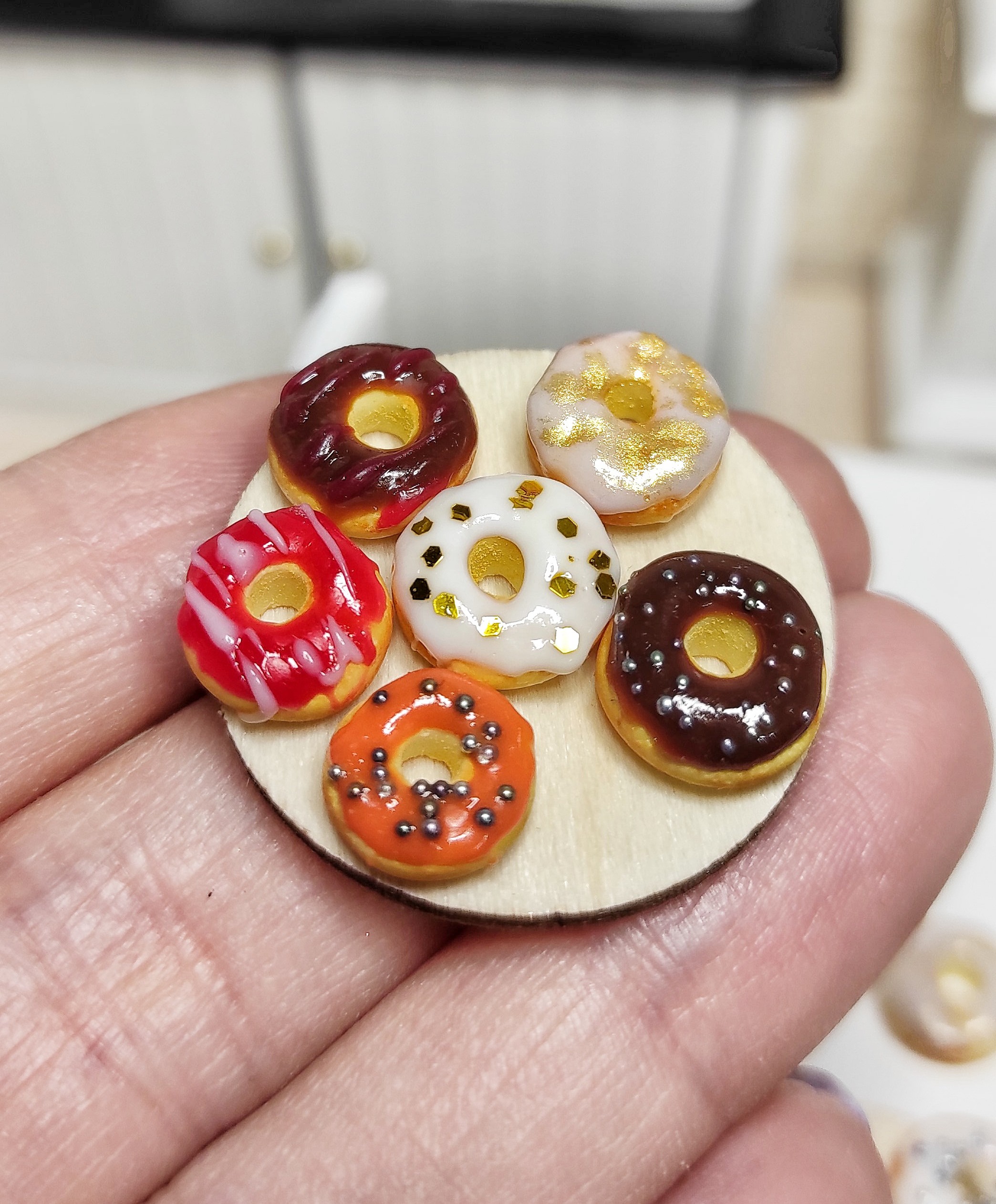 Donut, food scale 1 12, dessert for dolls, doll house, desse Inspire