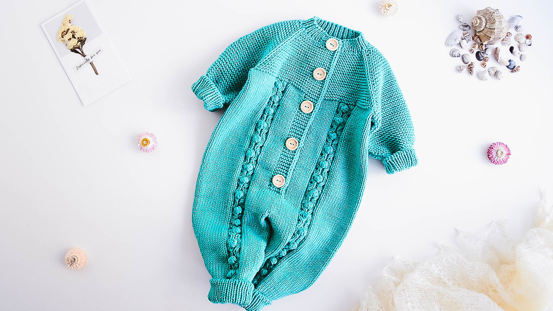 KNITTING PATTERN PDF Baby Jumpsuit "Tally's Pearls" /Seamle Inspire