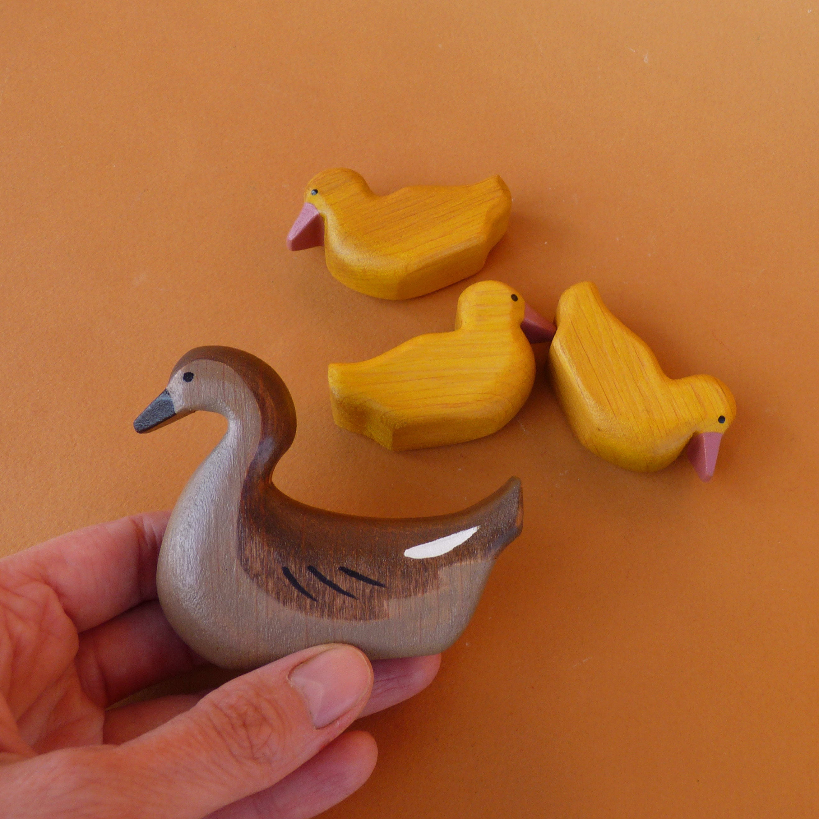 Wooden duck toy (duck + 3 ducklings) Wooden toys Farm an Inspire