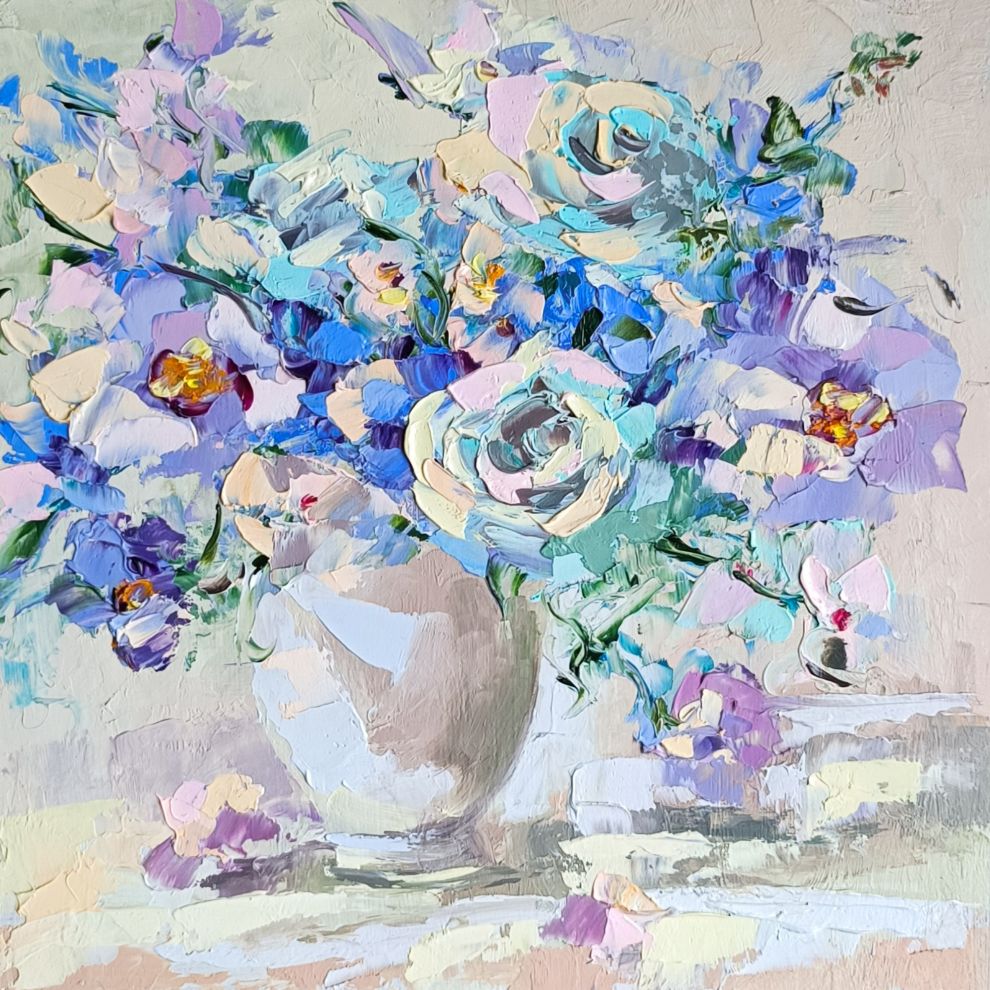 Flowers Painting Roses Original Art Impasto Oil Painting Flo | Inspire ...
