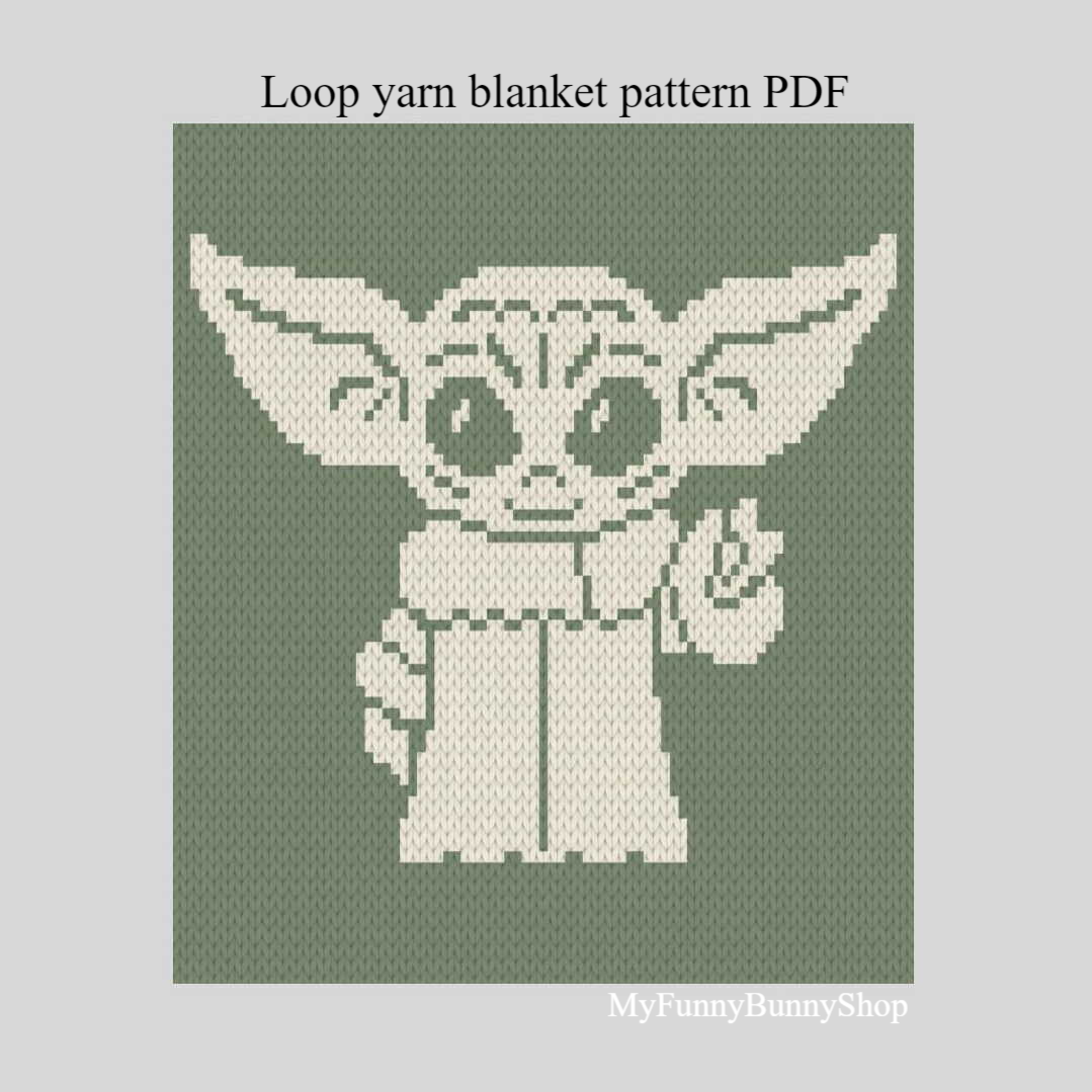 Loop yarn Baby Yoda blanket pattern PDF Inspire Uplift