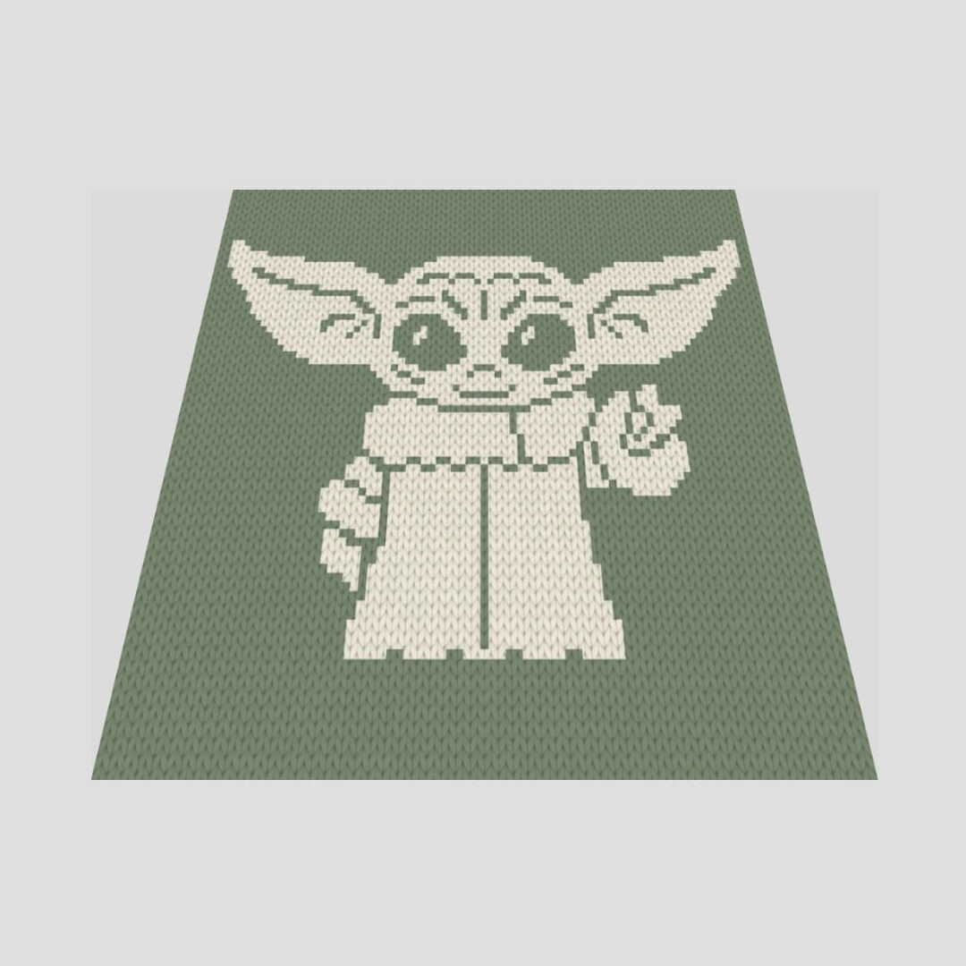 Loop yarn Baby Yoda blanket pattern PDF Inspire Uplift