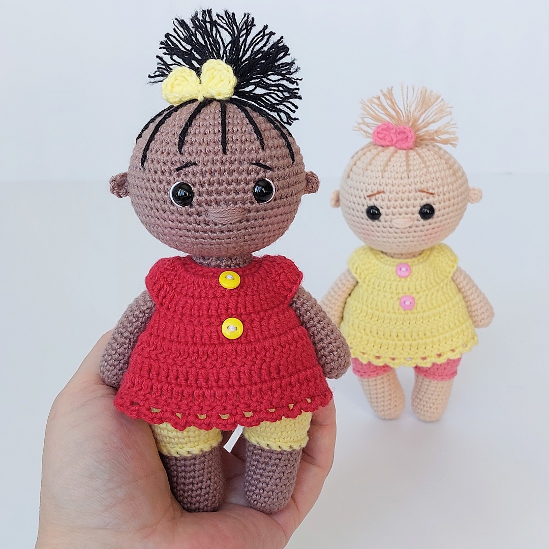 Crochet pattern of doll in the dress in English. Crochet pattern pdf. Tutorial crochet doll. Pattern doll. Crochet doll