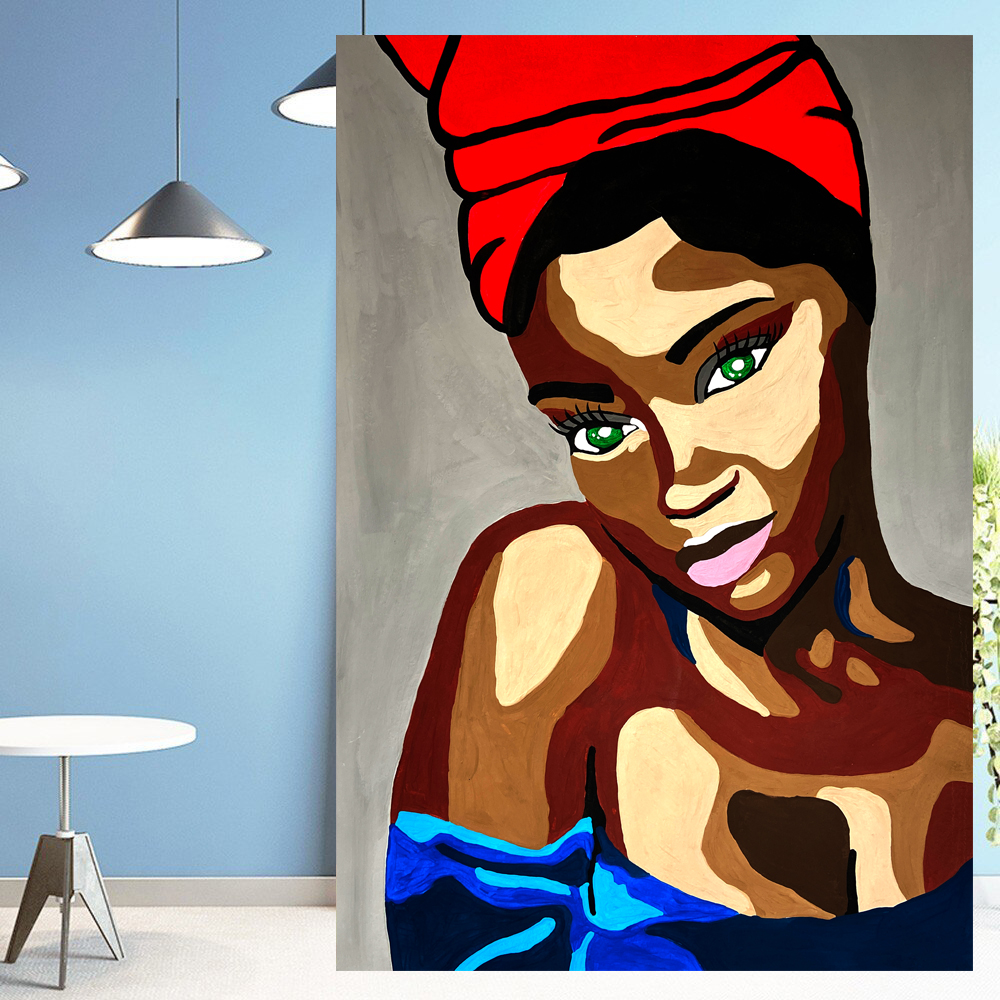 Black Woman Painting African Black Woman Original Art Black - Inspire ...