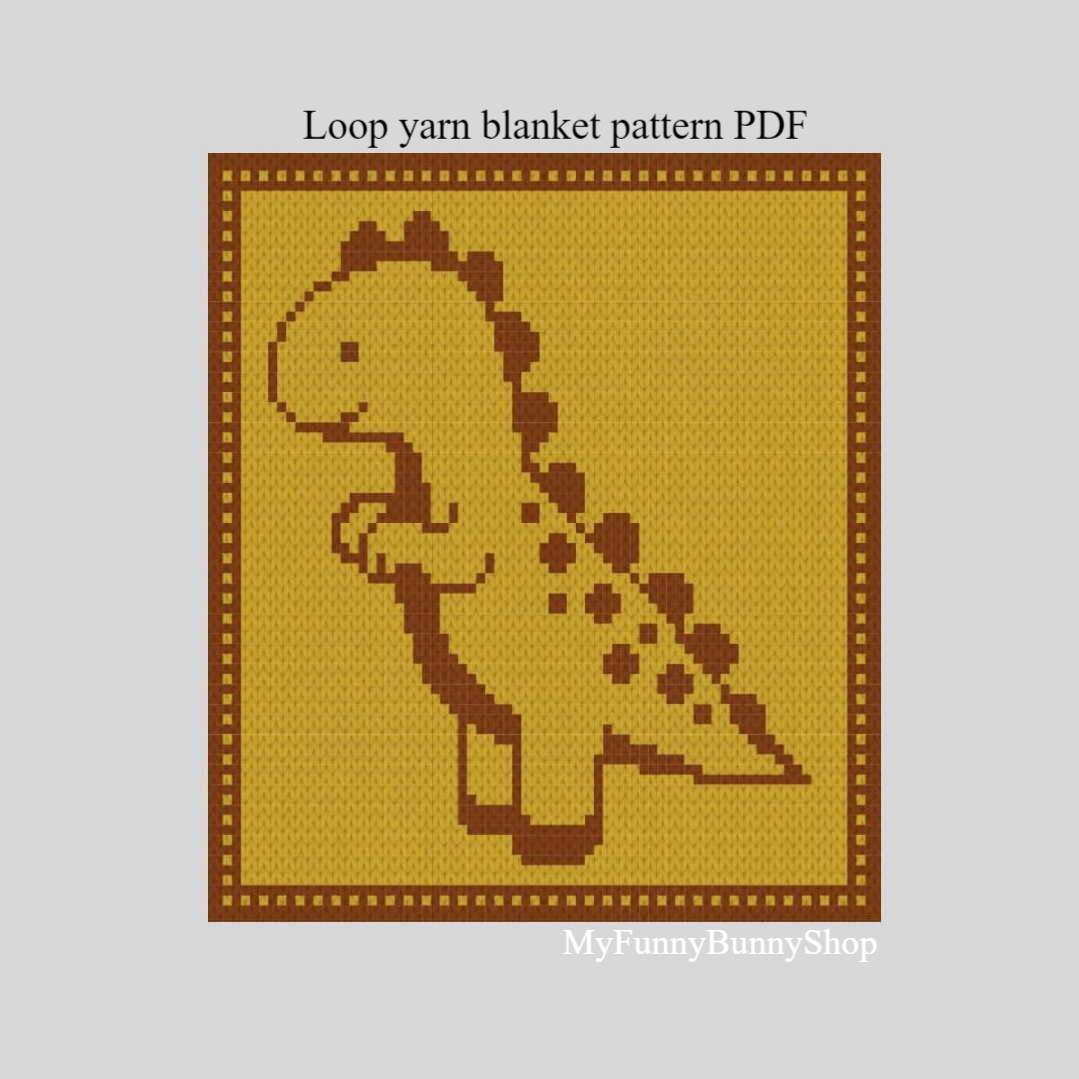 Loop yarn Dinosaur blanket pattern PDF Inspire Uplift