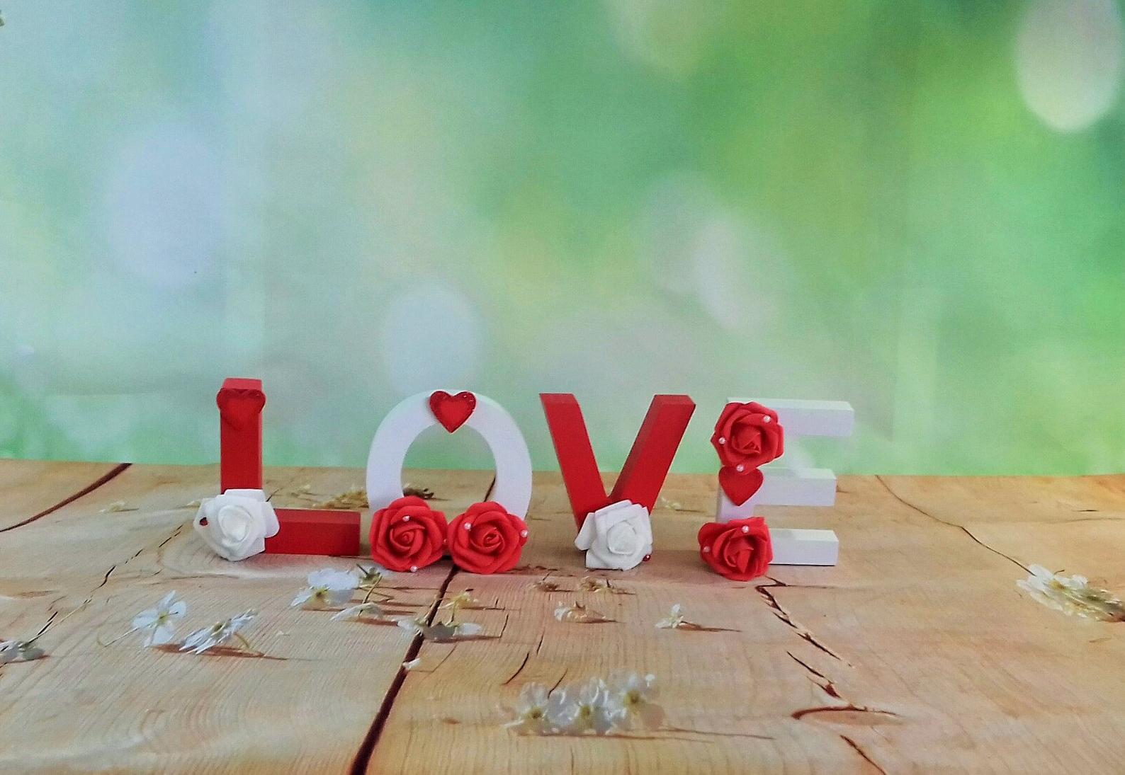 Wooden décor LOVE sign, Standing wooden LOVE sign, 3D standi Inspire