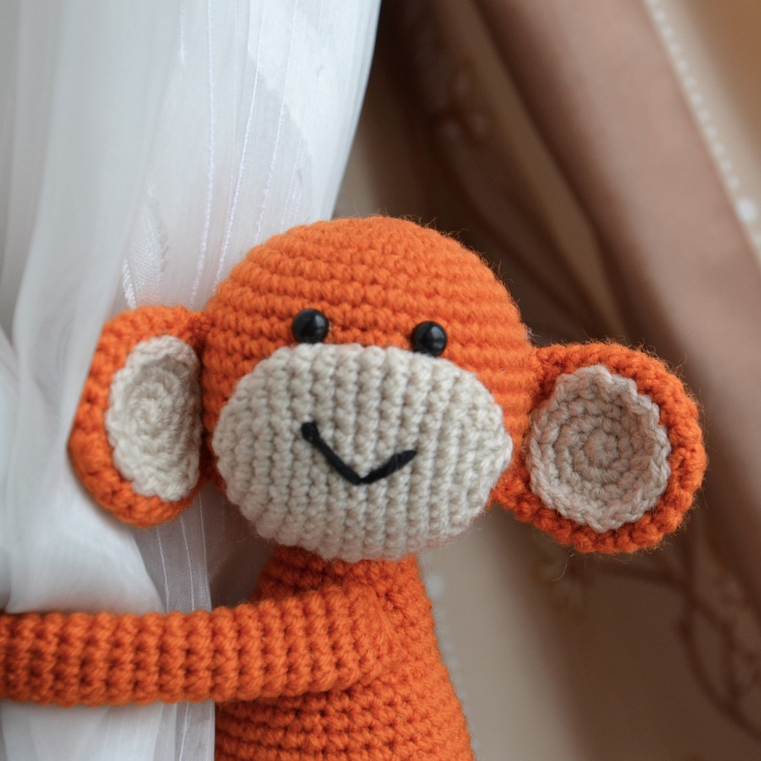 Crochet monkey pattern pdf Monkey curtain tiebacks Inspire Uplift