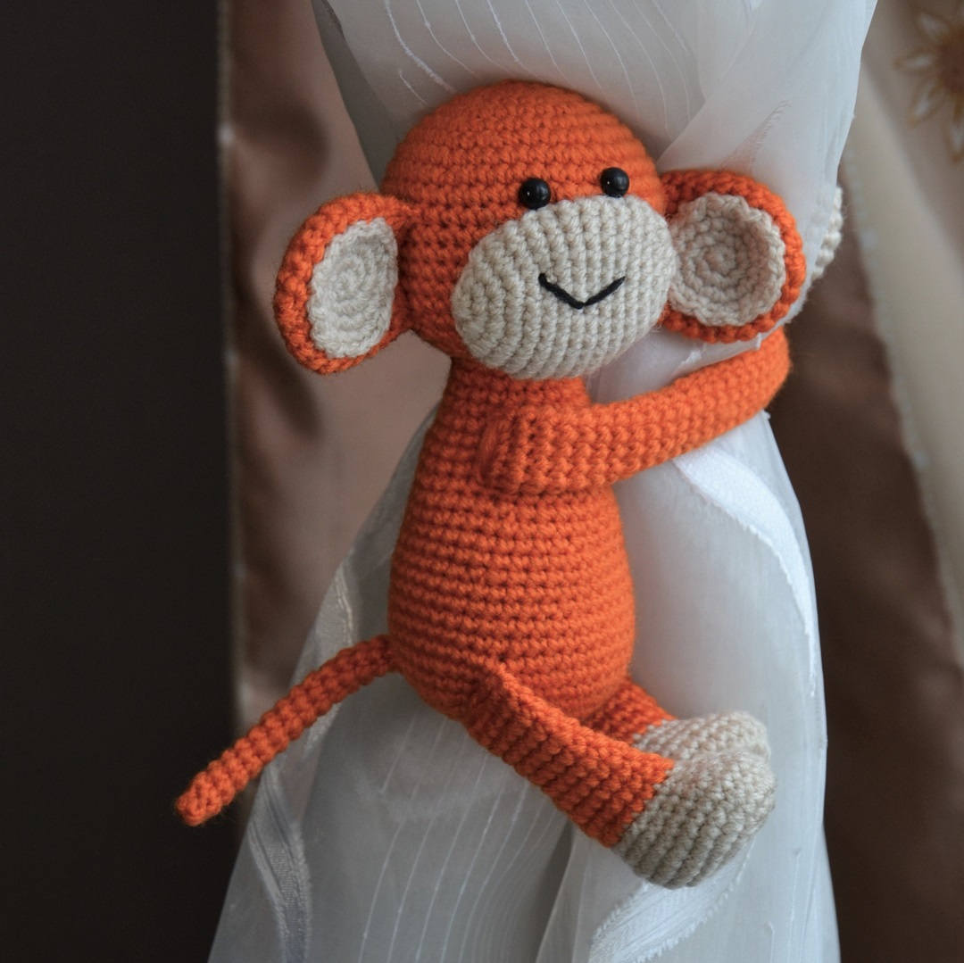 Crochet monkey pattern pdf Monkey curtain tiebacks Inspire Uplift
