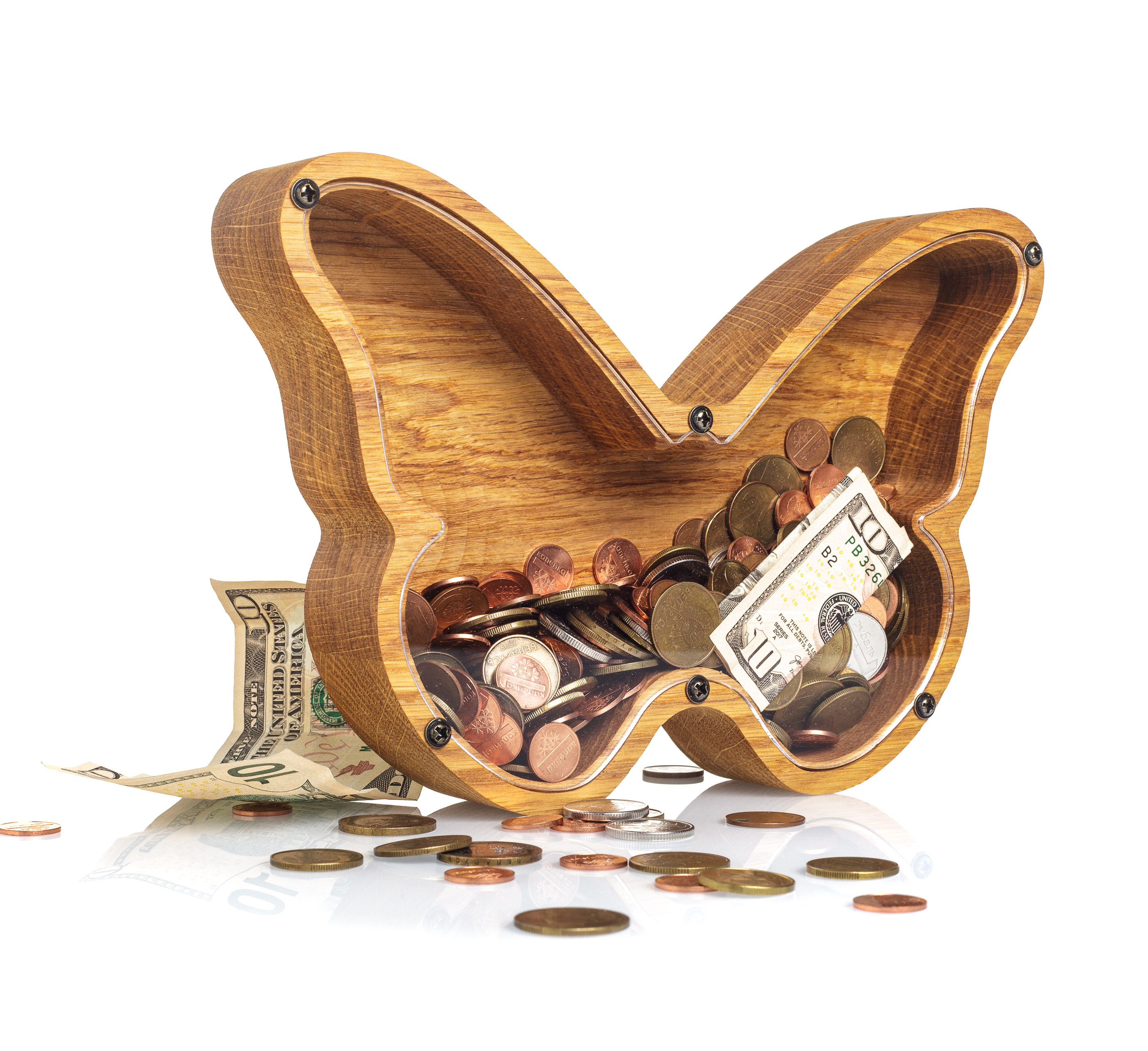 BUTTERFLY Personalized money box for kids Christmas gift for kids Wooden piggy bank for boys girls Wooden Coin Saver