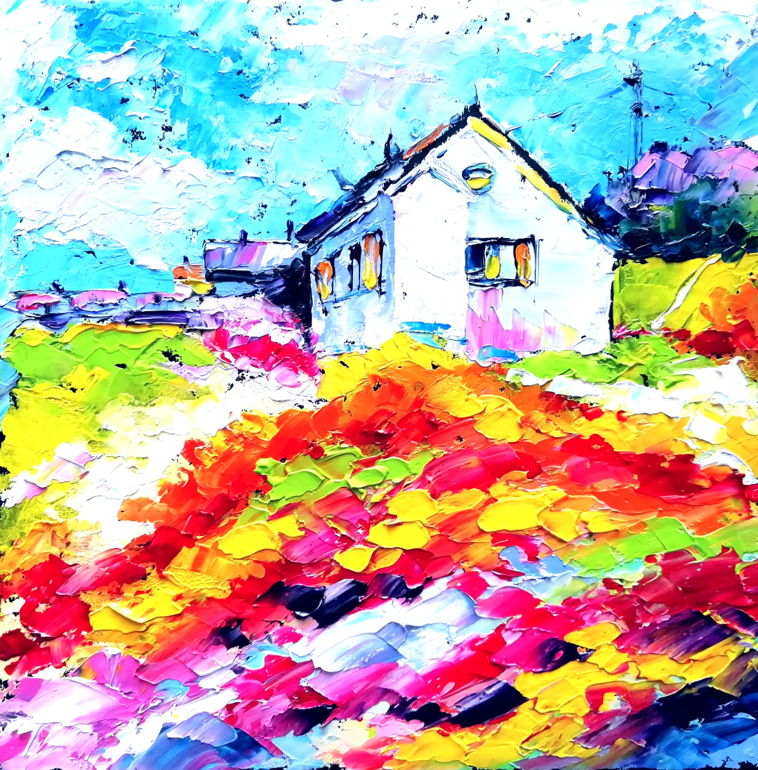 Tuscany Painting Italy Original Art Landscape Wall Art Inspire Uplift