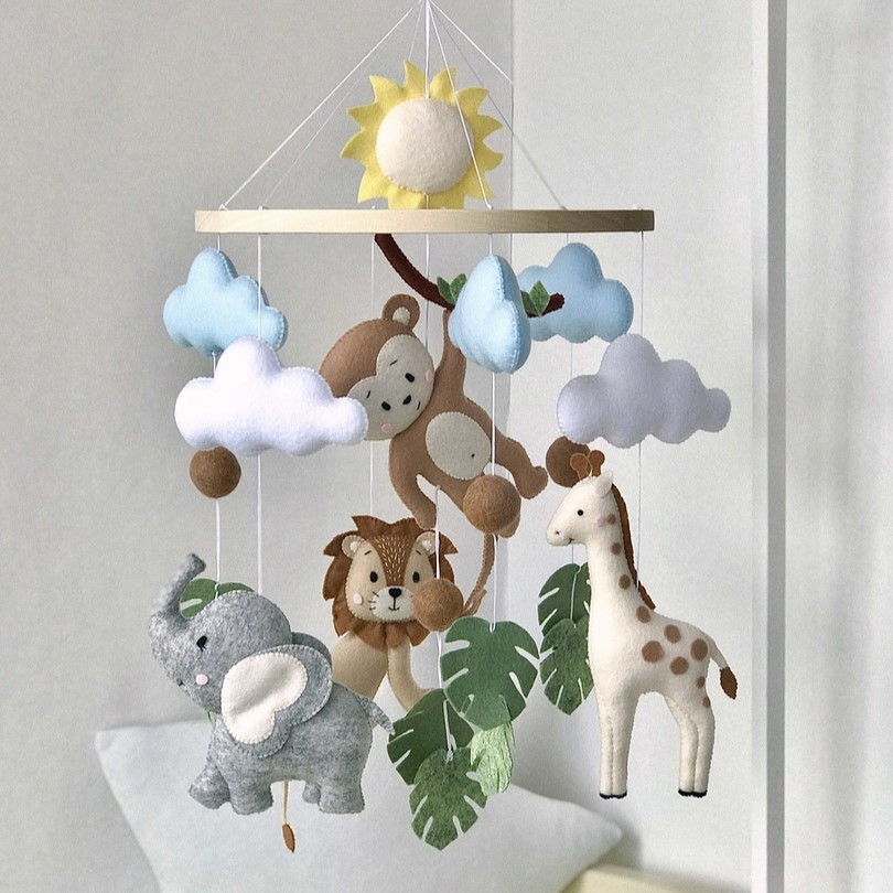 Safari baby mobile, safari nursery decor, baby crib mobile, Inspire Uplift