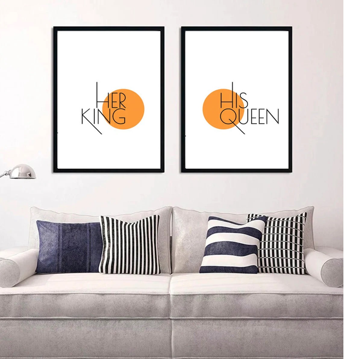 Bedroom Prints Set His Queen Her King Couples Bedroom Art Be Inspire