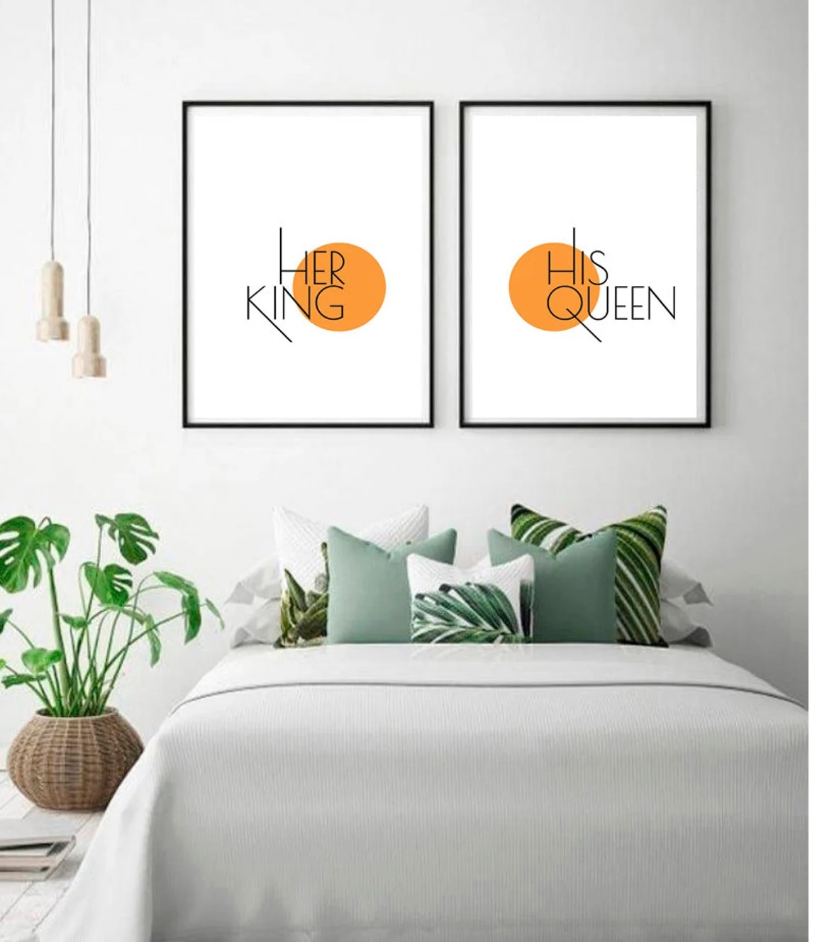 Bedroom Prints Set His Queen Her King Couples Bedroom Art Be Inspire