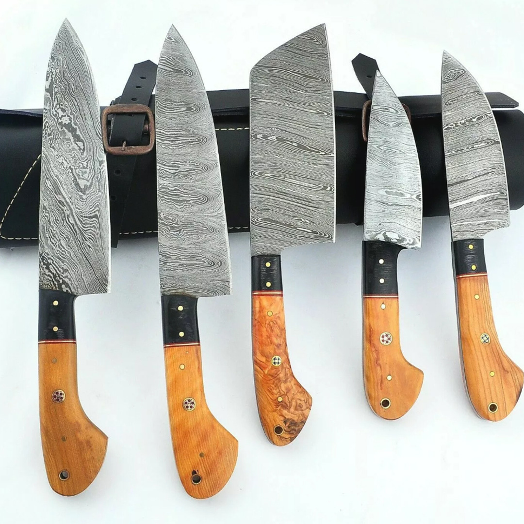 Handmade Damascus Steel Chef Knives Set Kitchen Knive Inspire