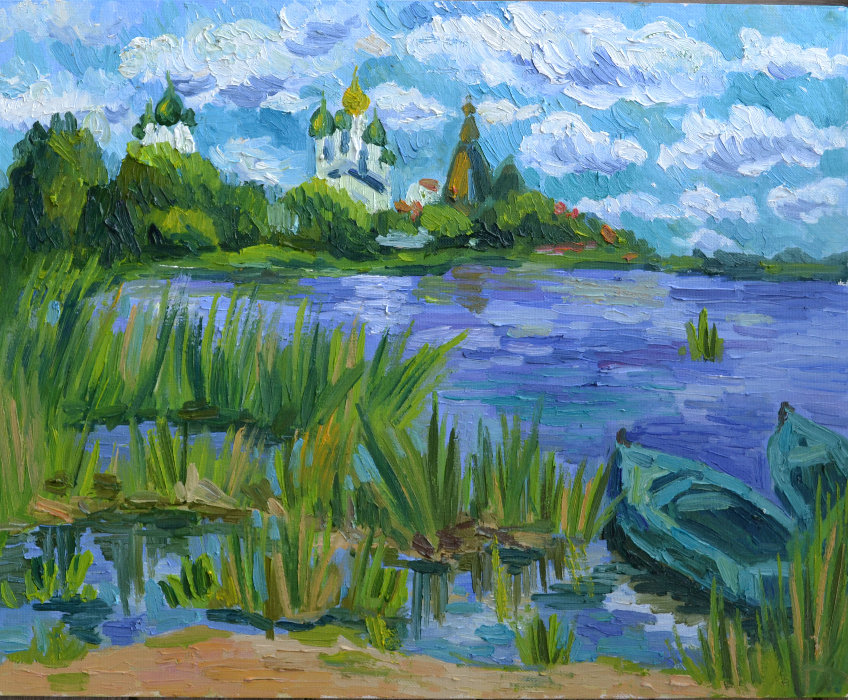 Landscape Painting, Nature Original Art, Wall Art, river lan | Inspire ...