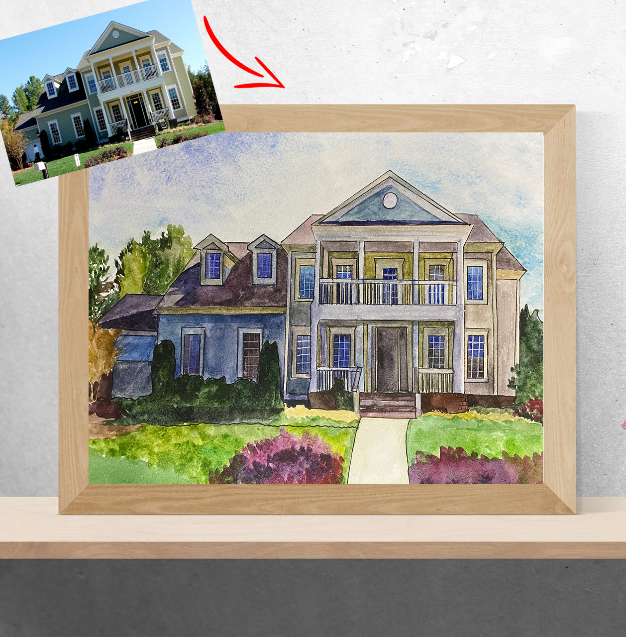 Custom Watercolor House Painting, Home Portrait, Watercolor Inspire