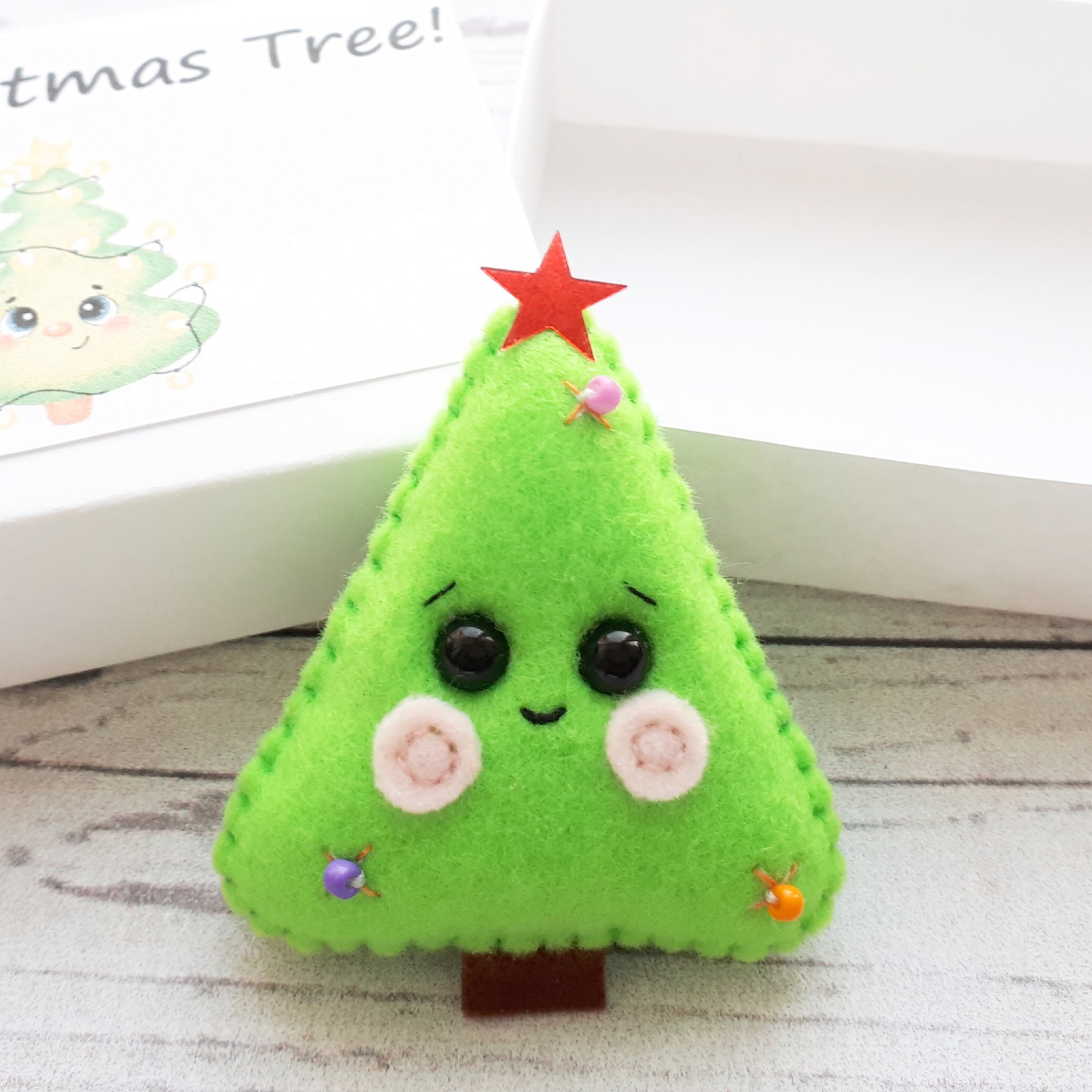 Mini felt Christmas tree, Pocket hug in a box, Funny Christm Inspire
