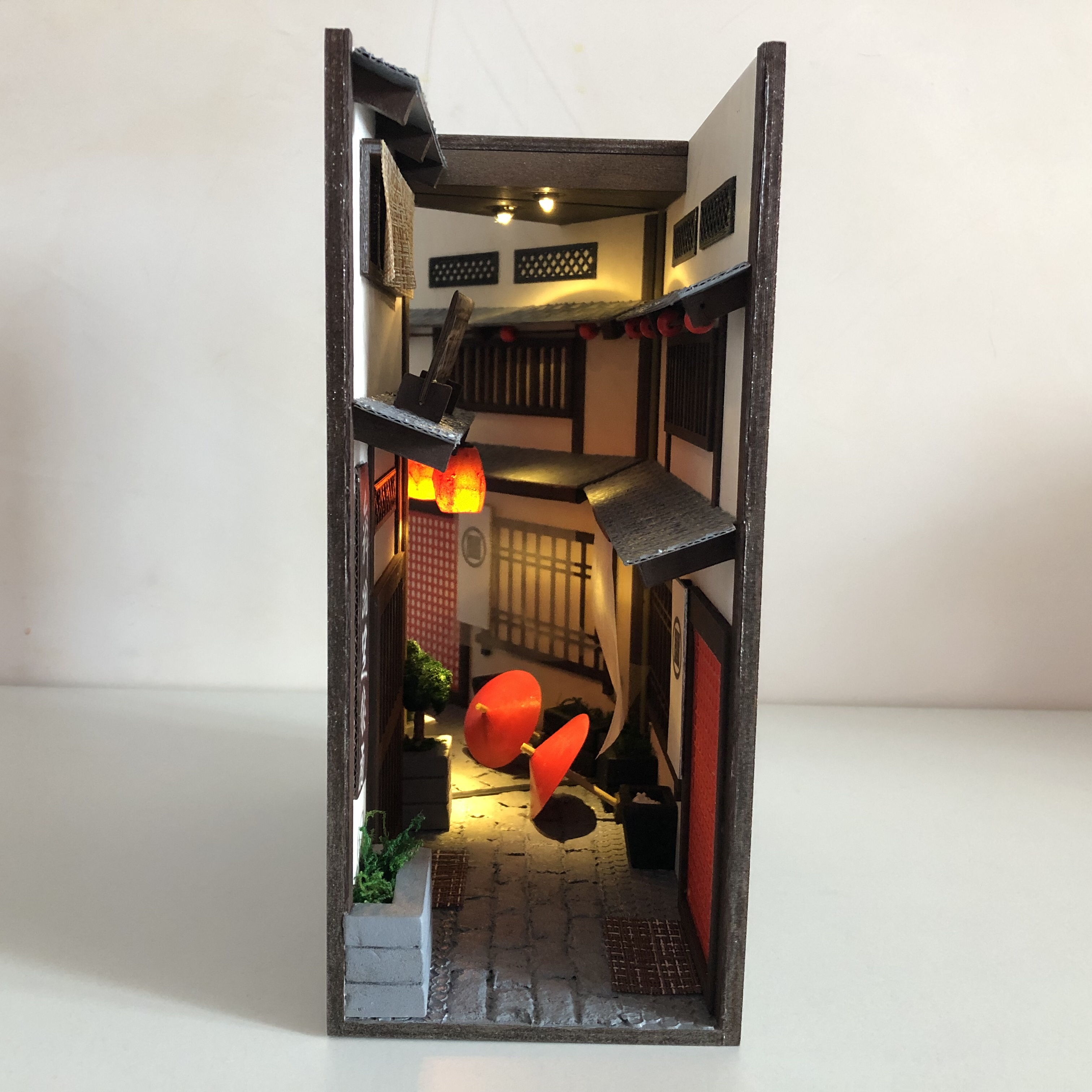 Book nook diorama Japan Alley Miniature library decor Booksh Inspire
