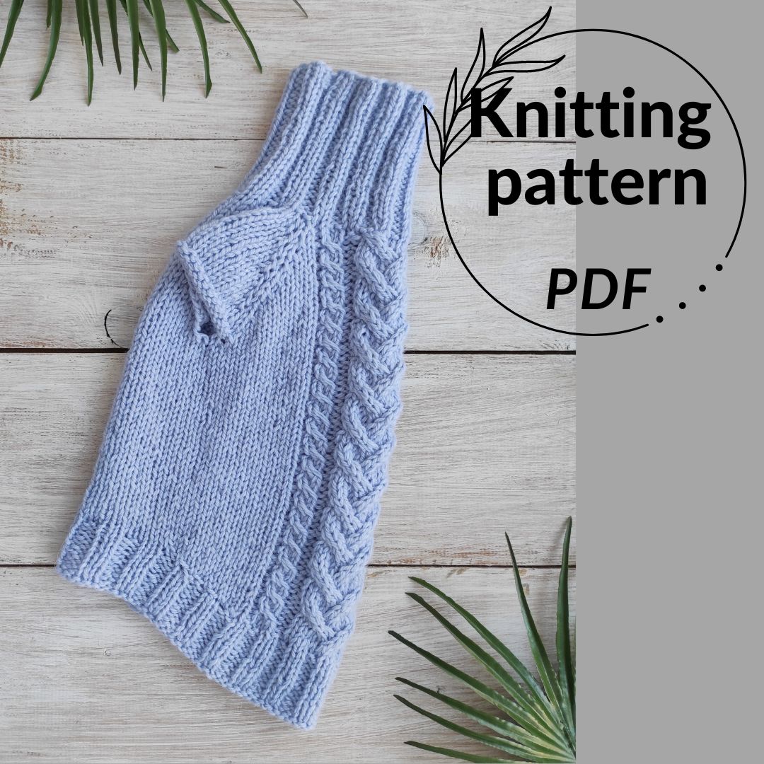 Knitting pattern cat sweater PDF Turtleneck pet sweater patt Inspire