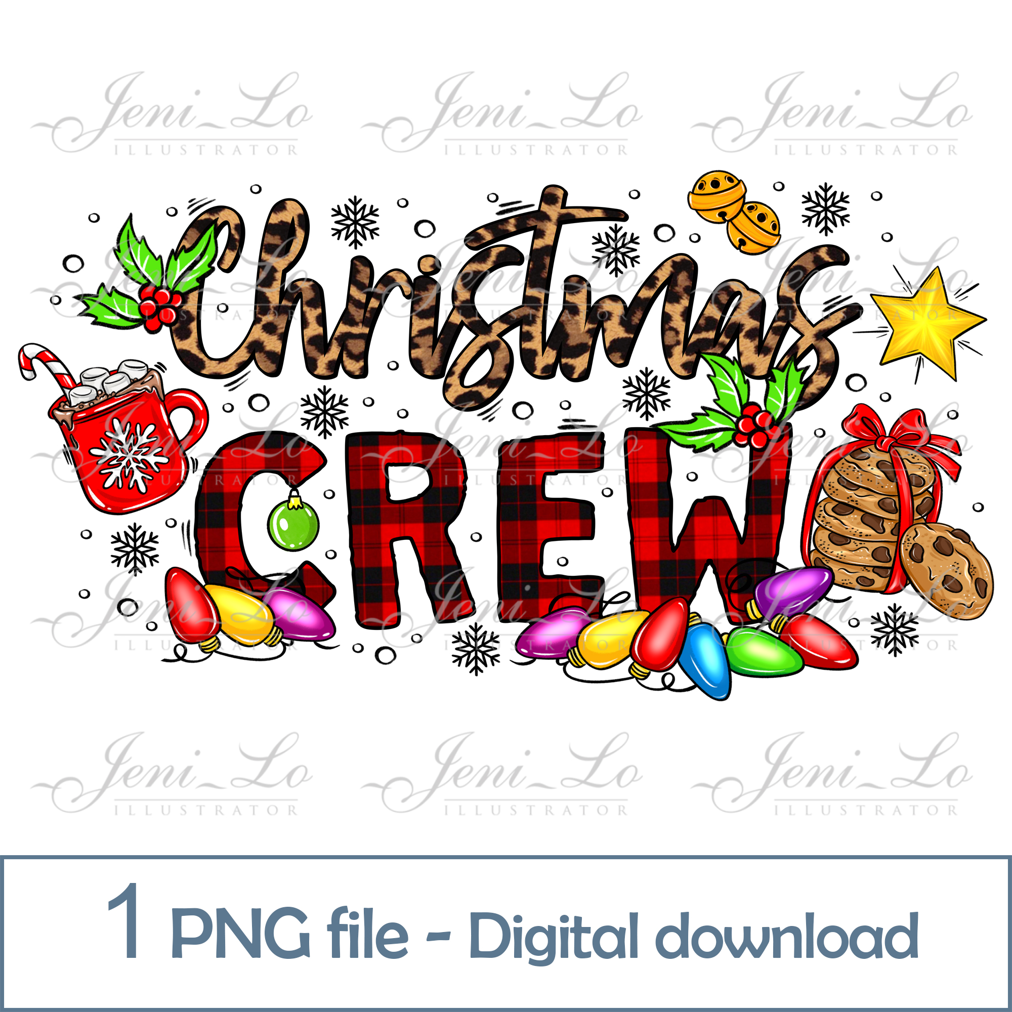 Christmas crew 1 PNG file Merry Christmas Sublimation Red bu - Inspire