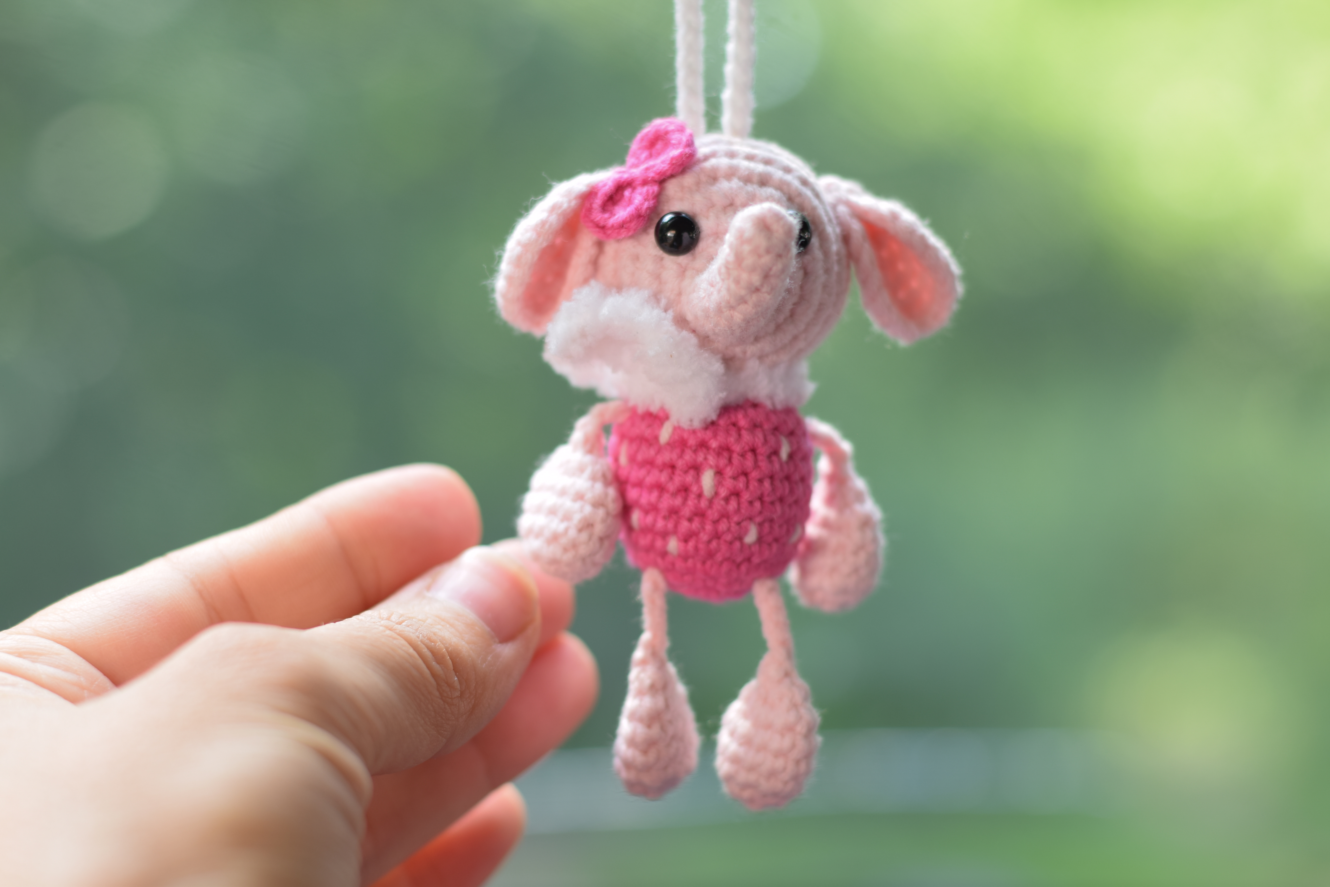 elephant stuffed toy, tiny elephant car charm gift for girl, elephant lovers gift