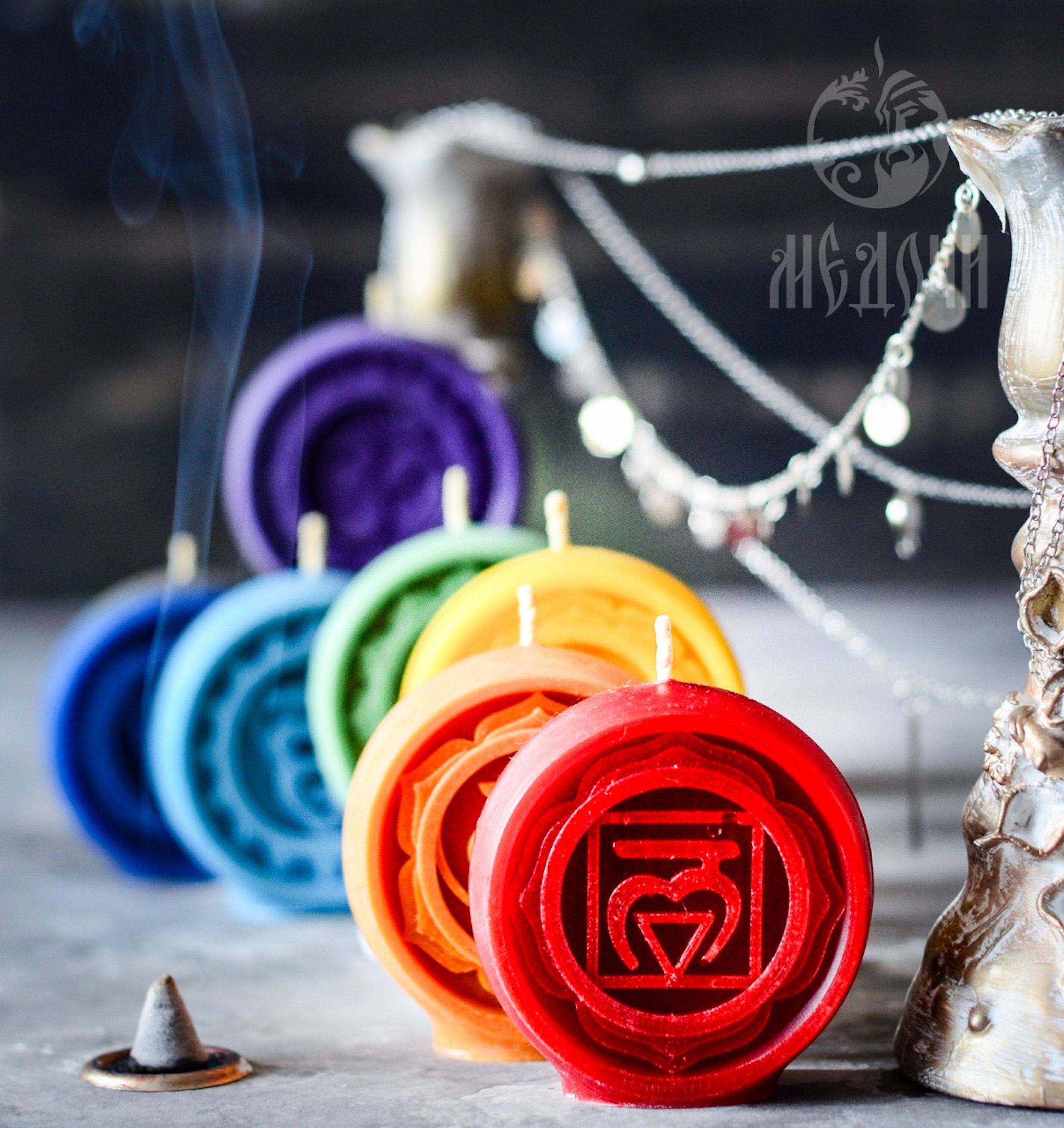Set silicon molds for making chakra candles Inspire Uplift