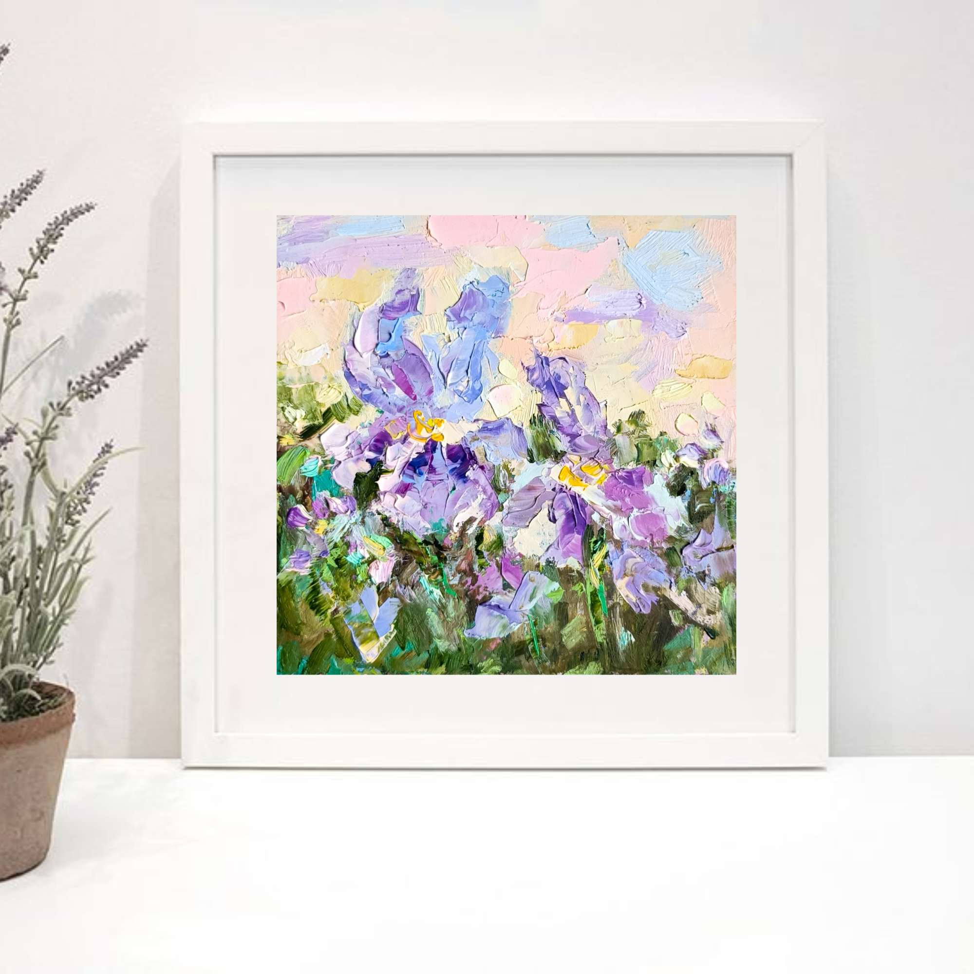 Iris Painting Garden Original Art Floral Oil Painting Flower - Inspire ...