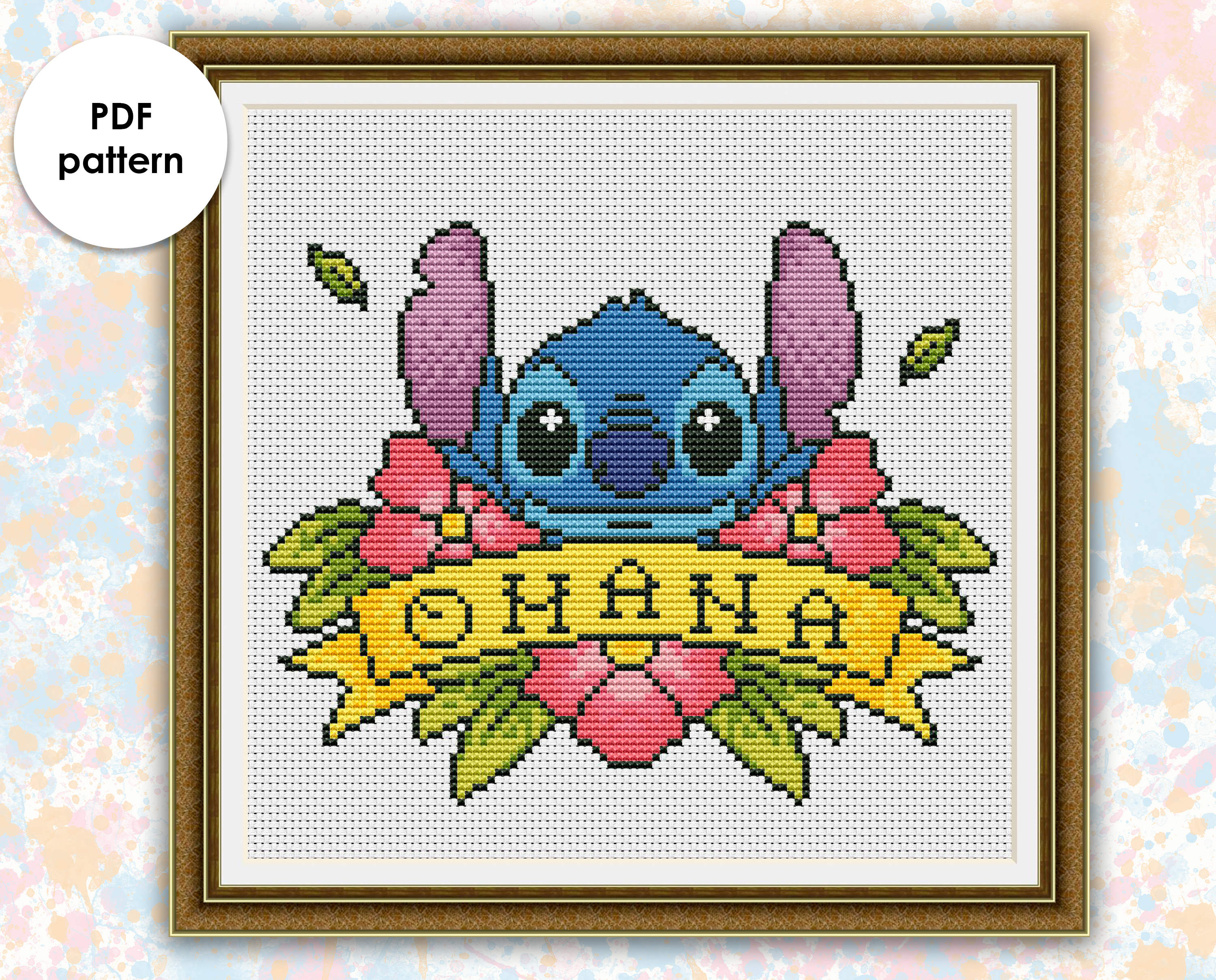 DO015 Ohana - cross stitch pattern in PDF. Xstitch chart in - Inspire Uplift