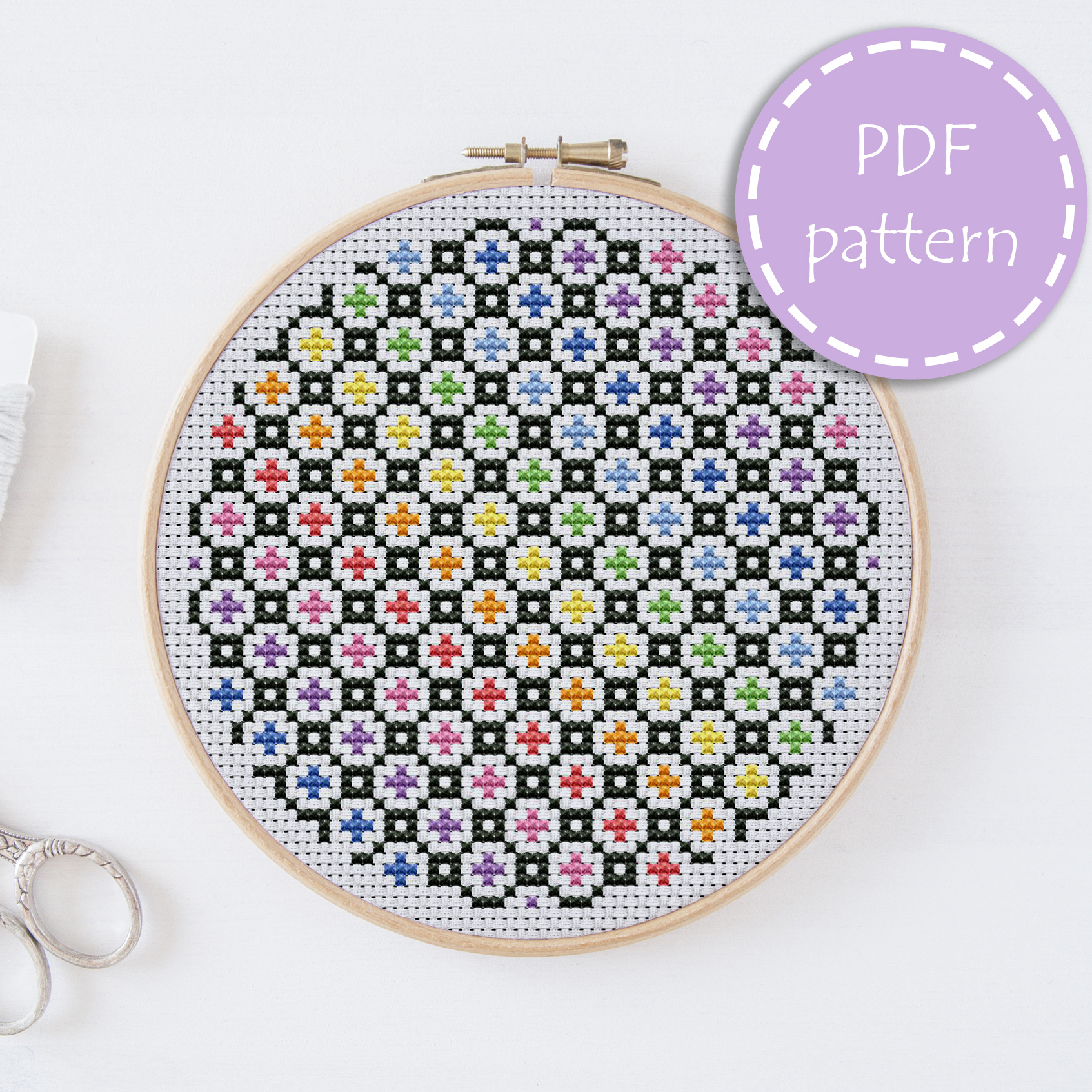 LP0013 Abstract cross stitch pattern for begginer Easy xst Inspire