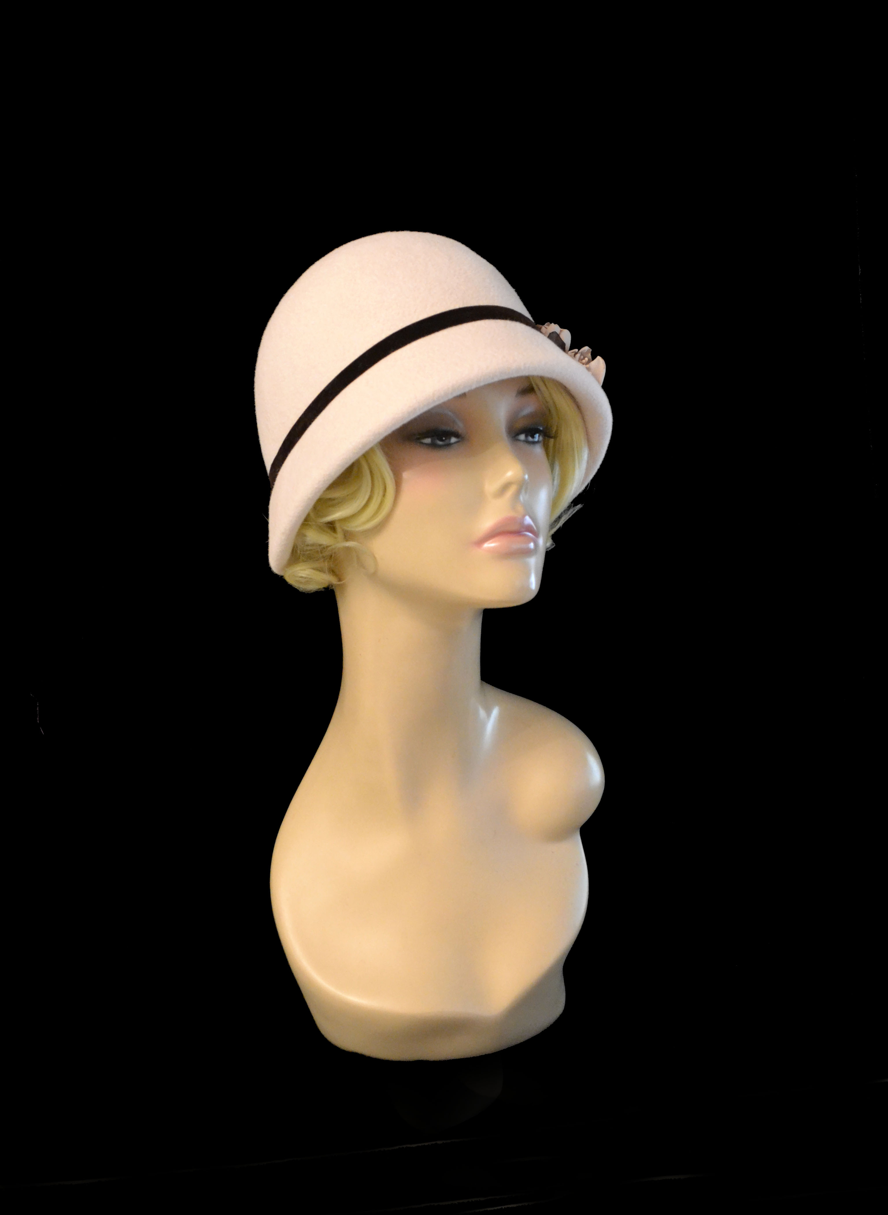 MADE TO ORDER . cream cloche hat, 1920s style hat, winter ha Inspire