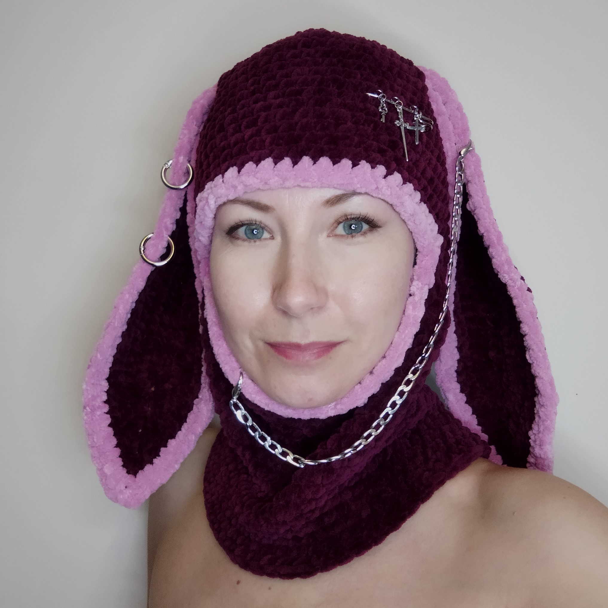 Fluffy balaclava with custom ears. Crazy bunny balaclava - Inspire Uplift