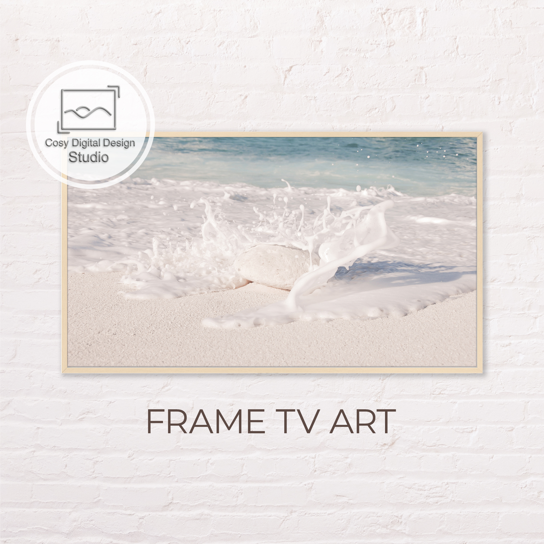 Samsung Frame TV Art 4k Beach Coastal Landscape in Pastel Inspire