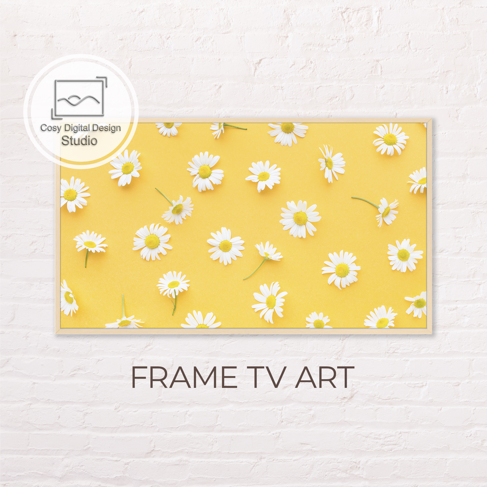 Samsung Frame TV Art 4k Spring White Chamomile Flowers Art Inspire