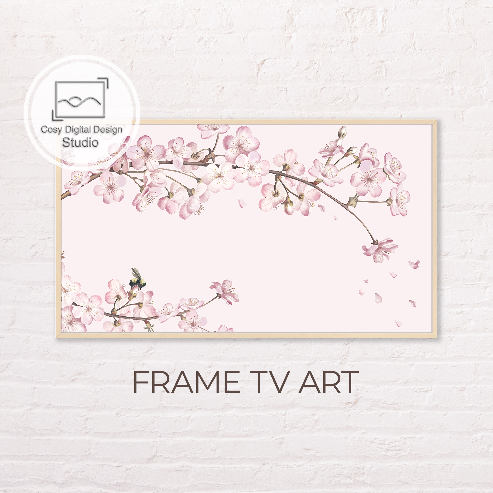 Samsung Frame TV Art 4k Spring Pink Flowers Bloom Art For Inspire