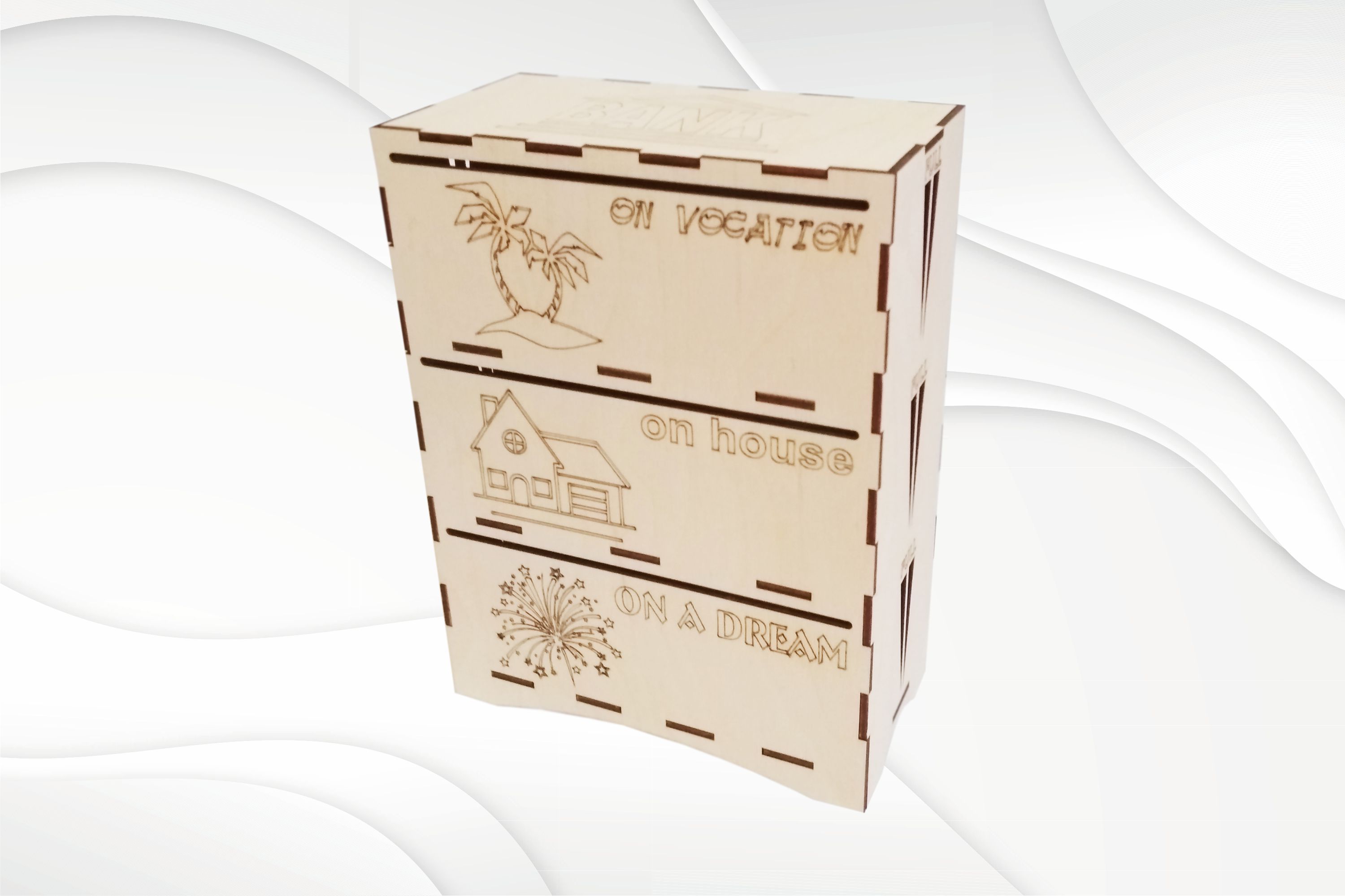 Cash box template for laser cutting. Ready laser cut file. G Inspire